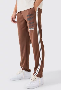 Regular Fit Tricot Gusset Side Tape Jogger Chocolate