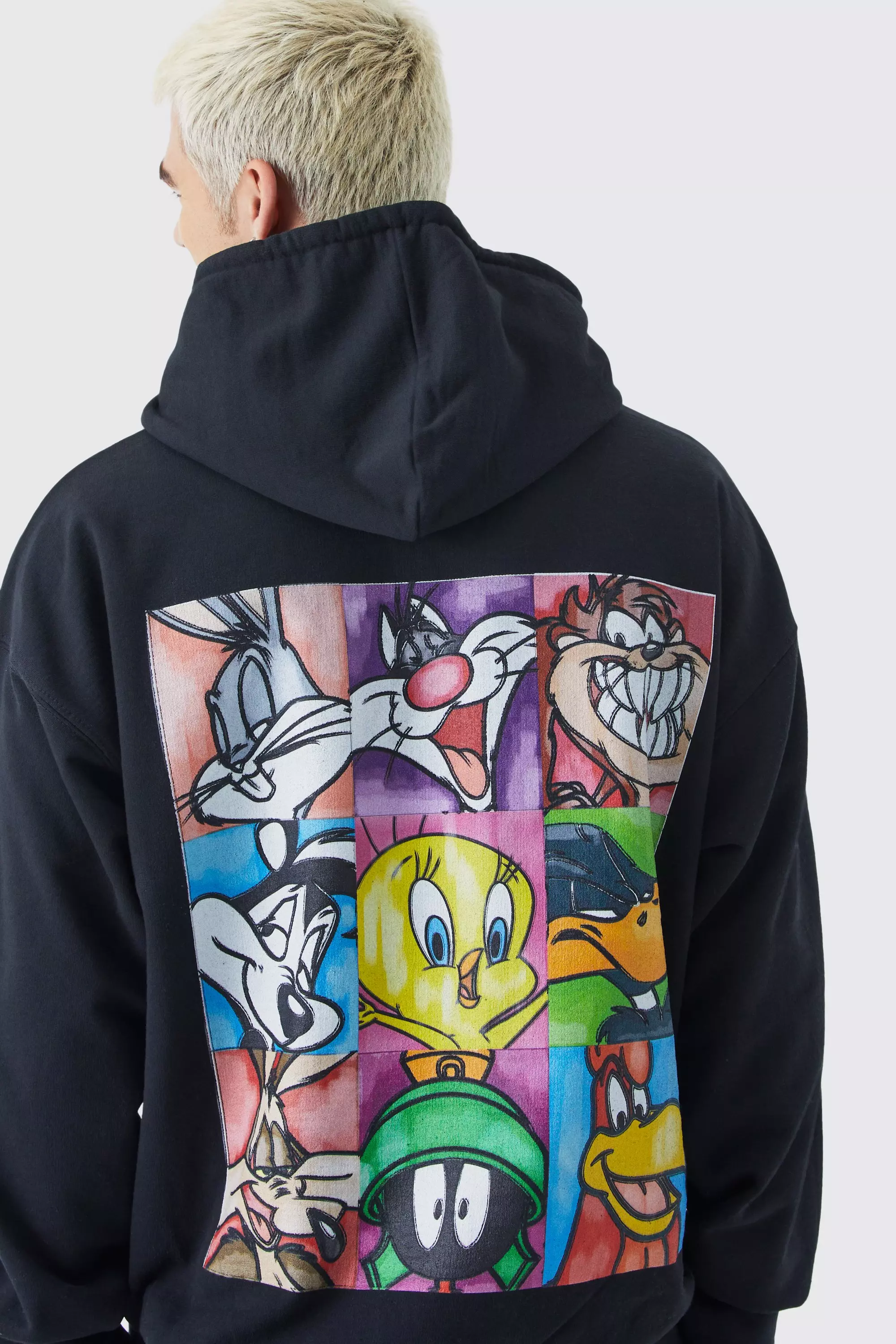 Oversized Looney Tunes Characters License Hoodie boohooMAN