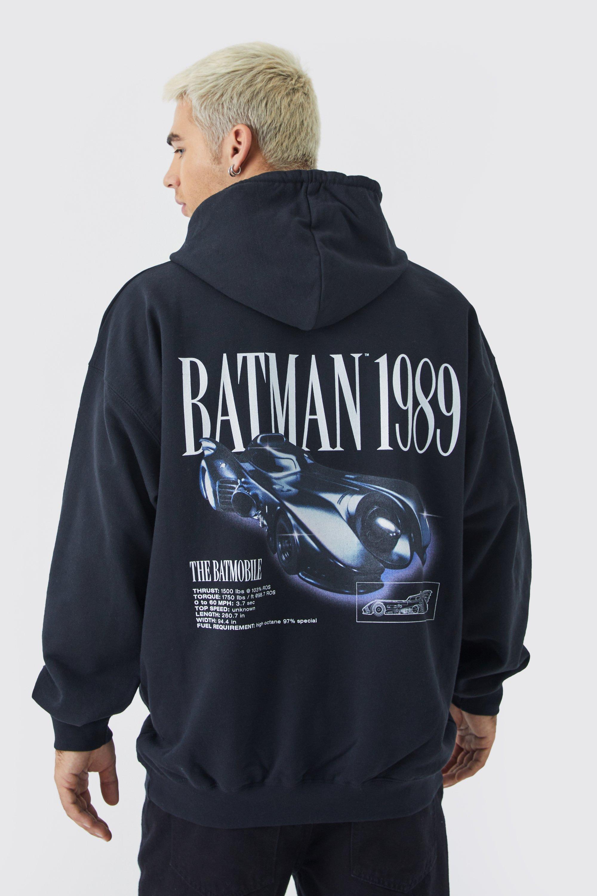 Oversized Batman Car License Hoodie boohooMAN USA