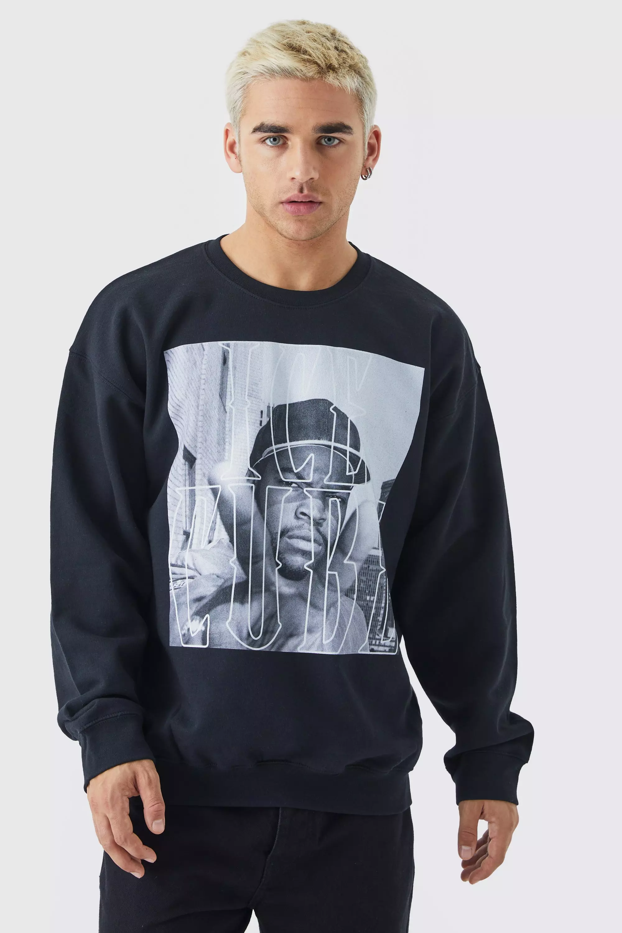 Oversized Ice Cube License Sweatshirt Black