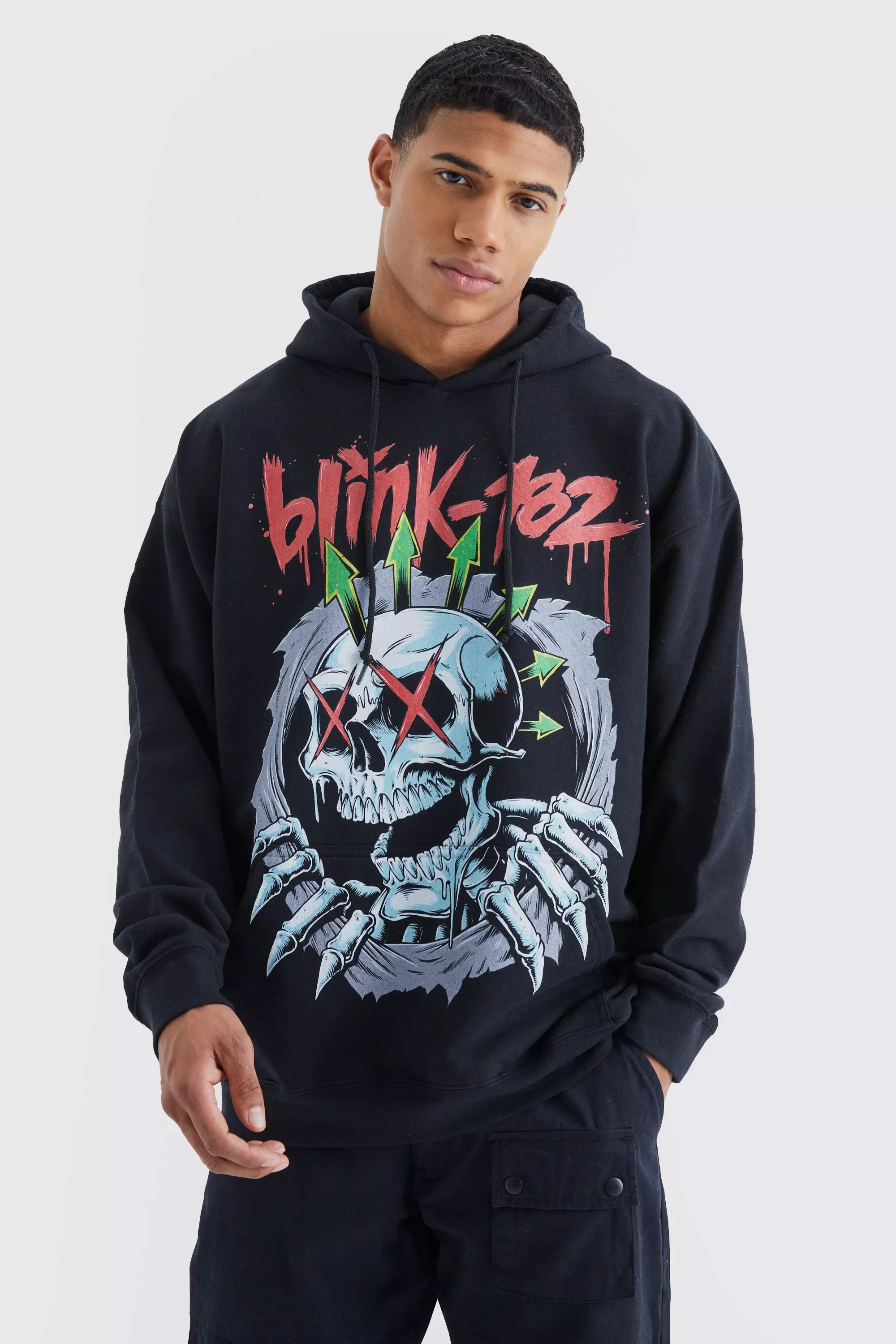 Oversized Blink 182 Skeleton License Hoodie