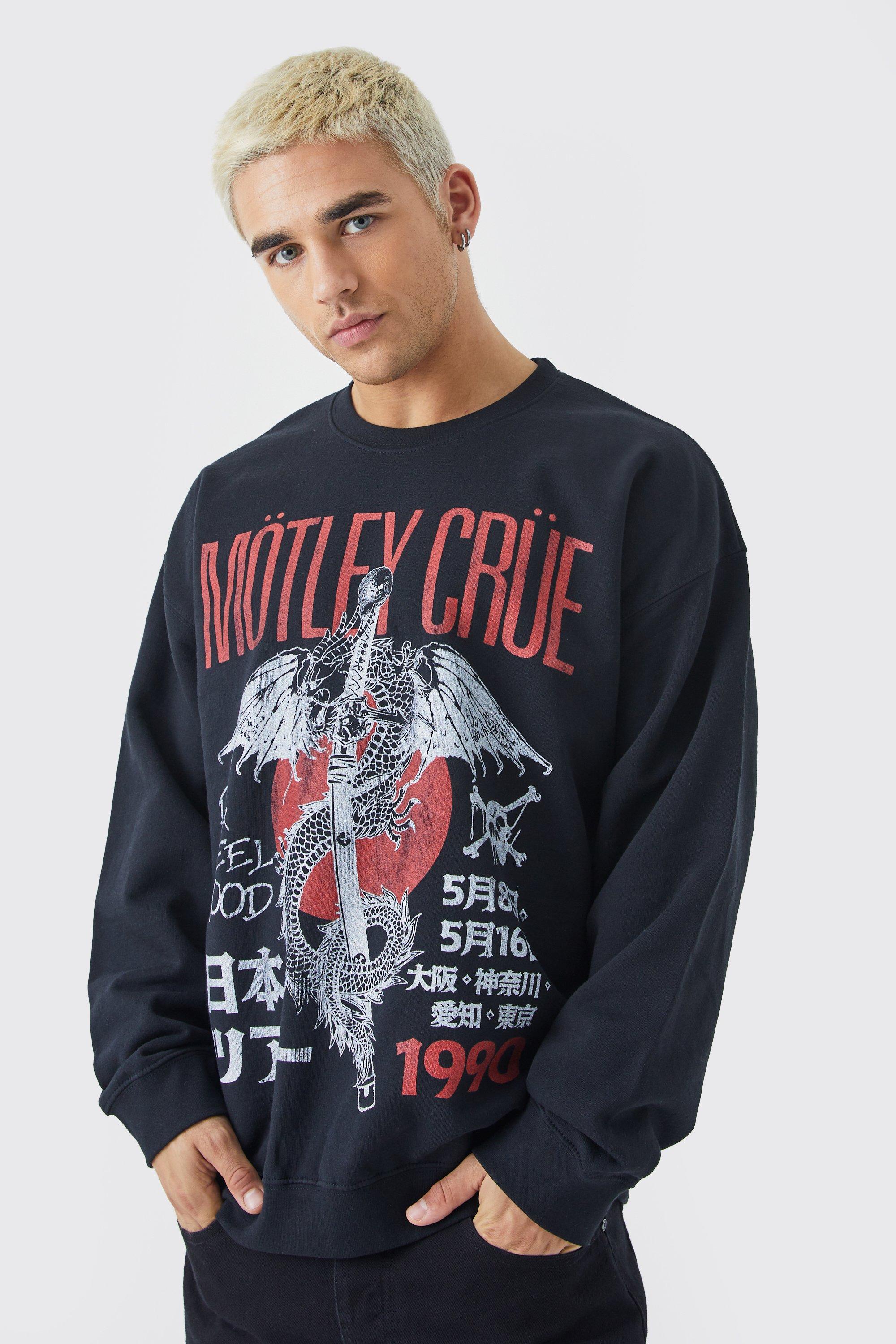 Oversized Motley Crue Dragon License Sweatshirt | boohooMAN USA