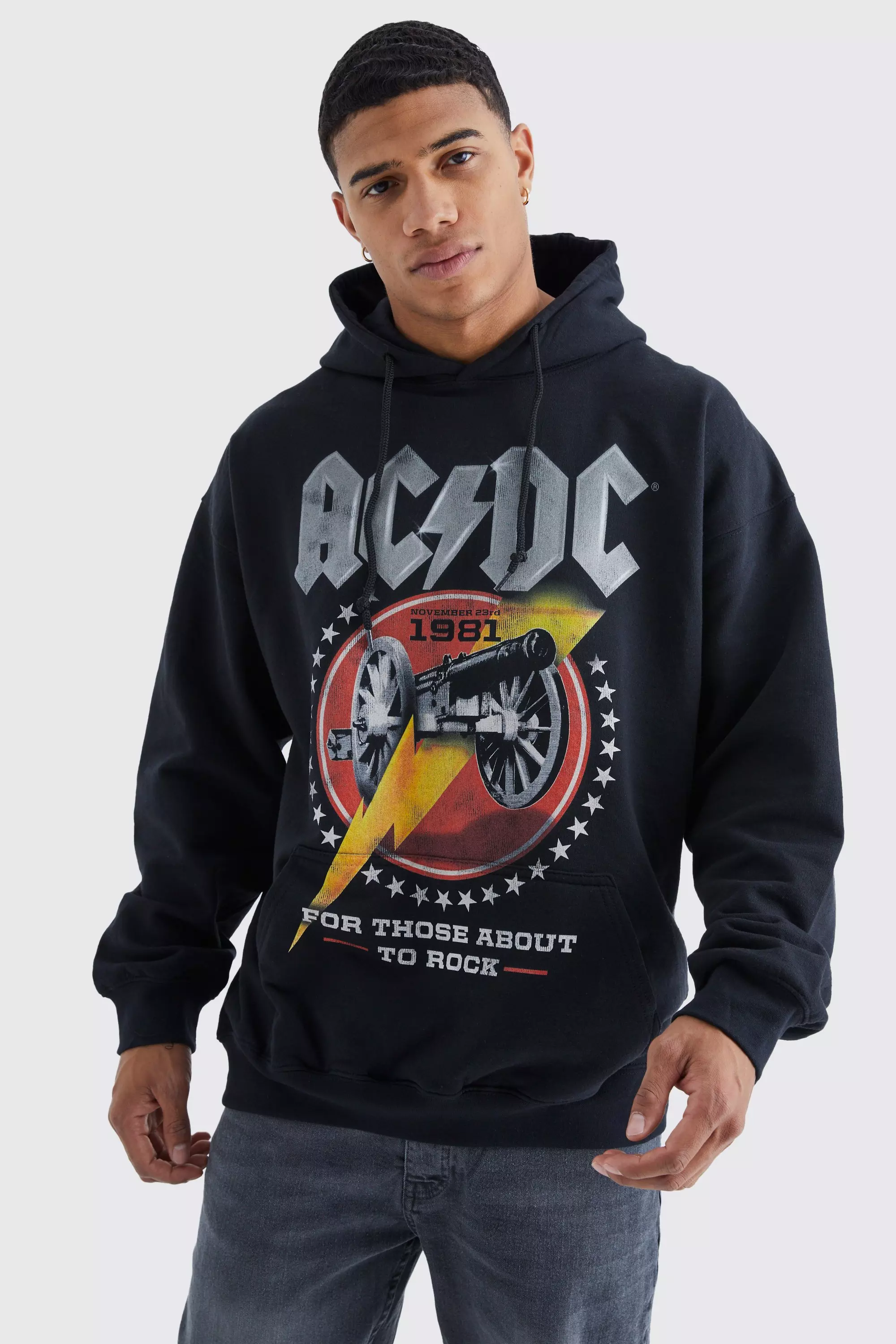 Oversized ACDC Canon License Hoodie Black