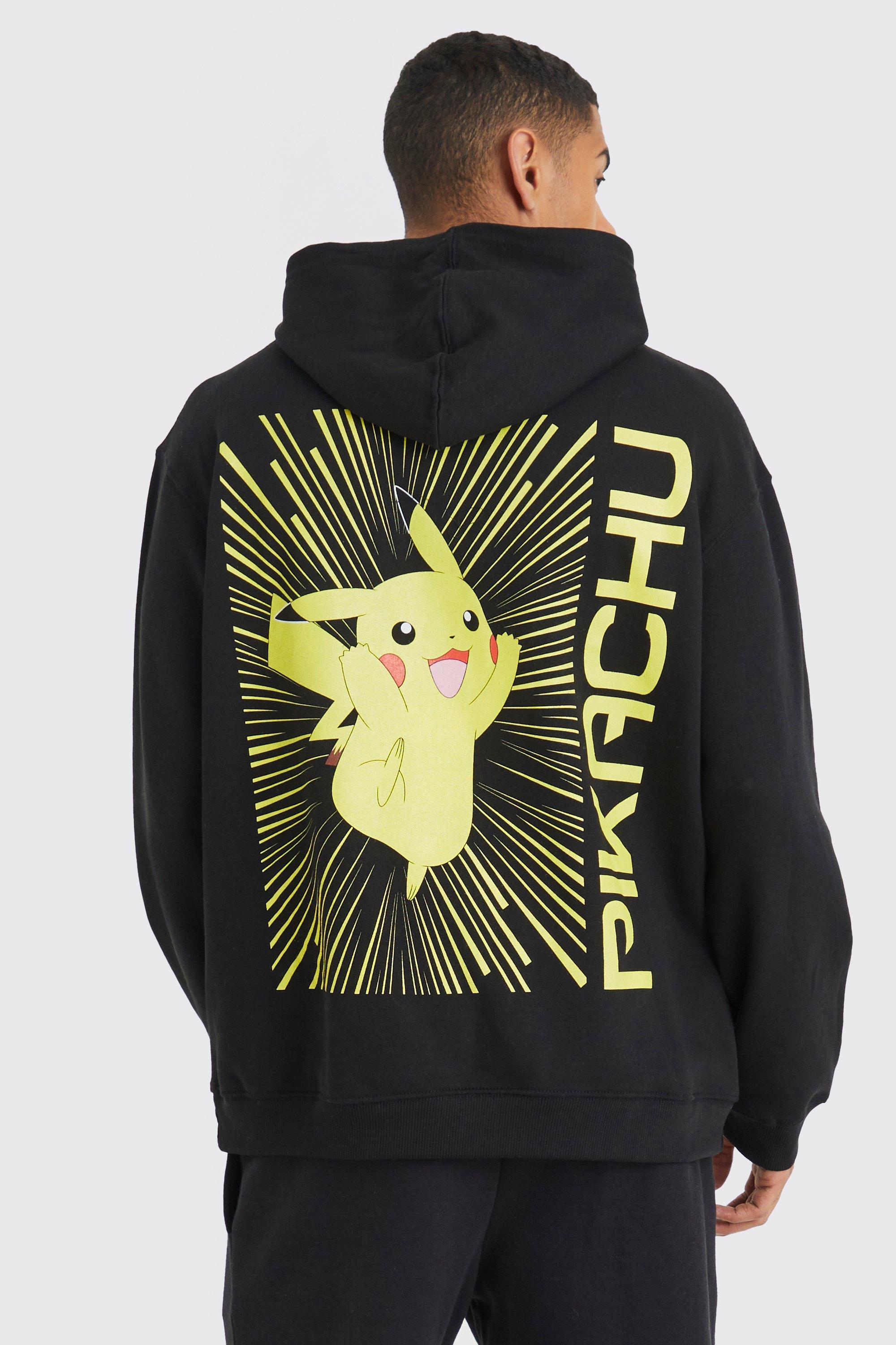 Oversized Pikachu Pokemon License Hoodie boohooMAN USA