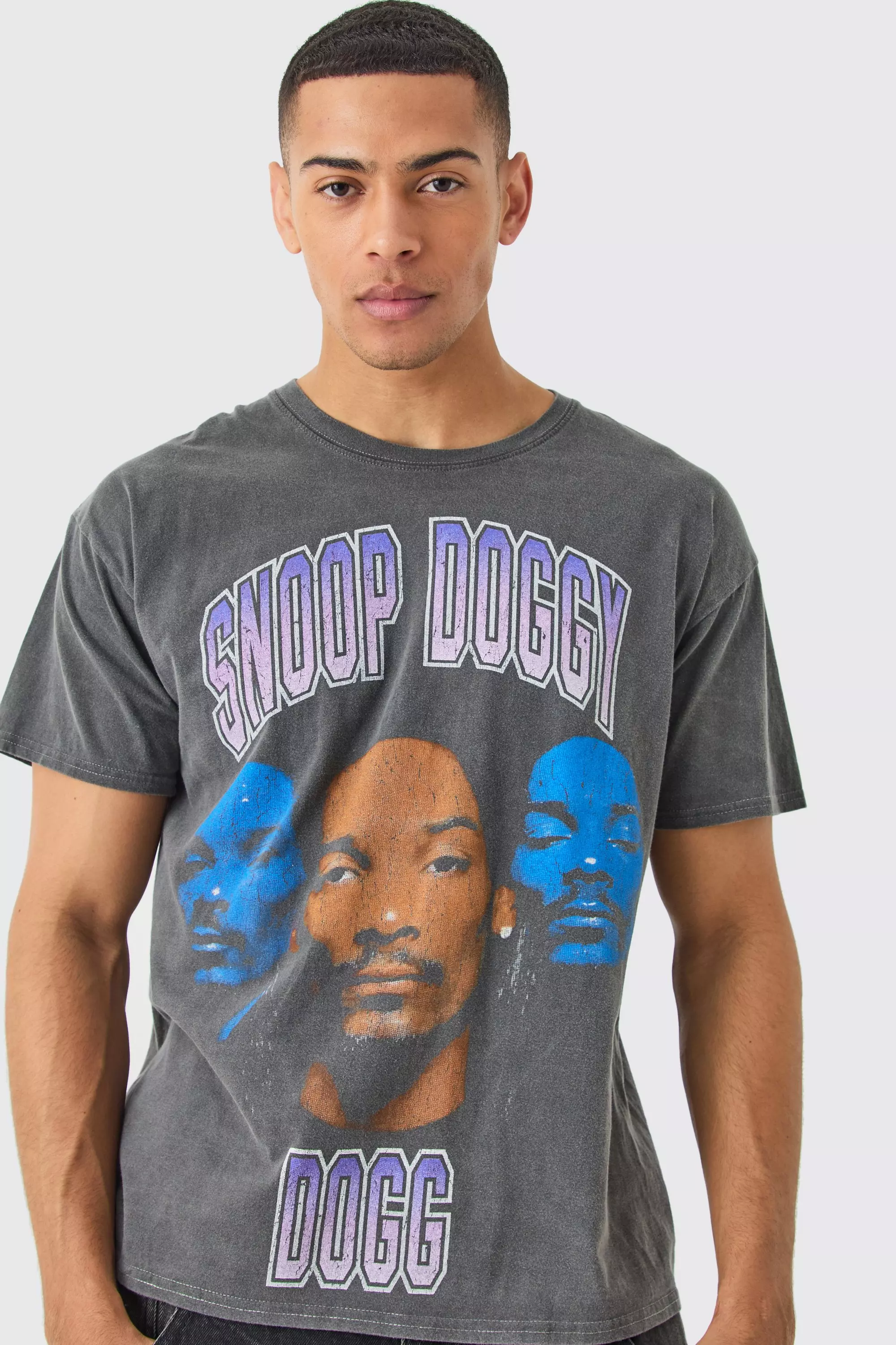 Oversized Snoop Dogg License T-shirt Charcoal