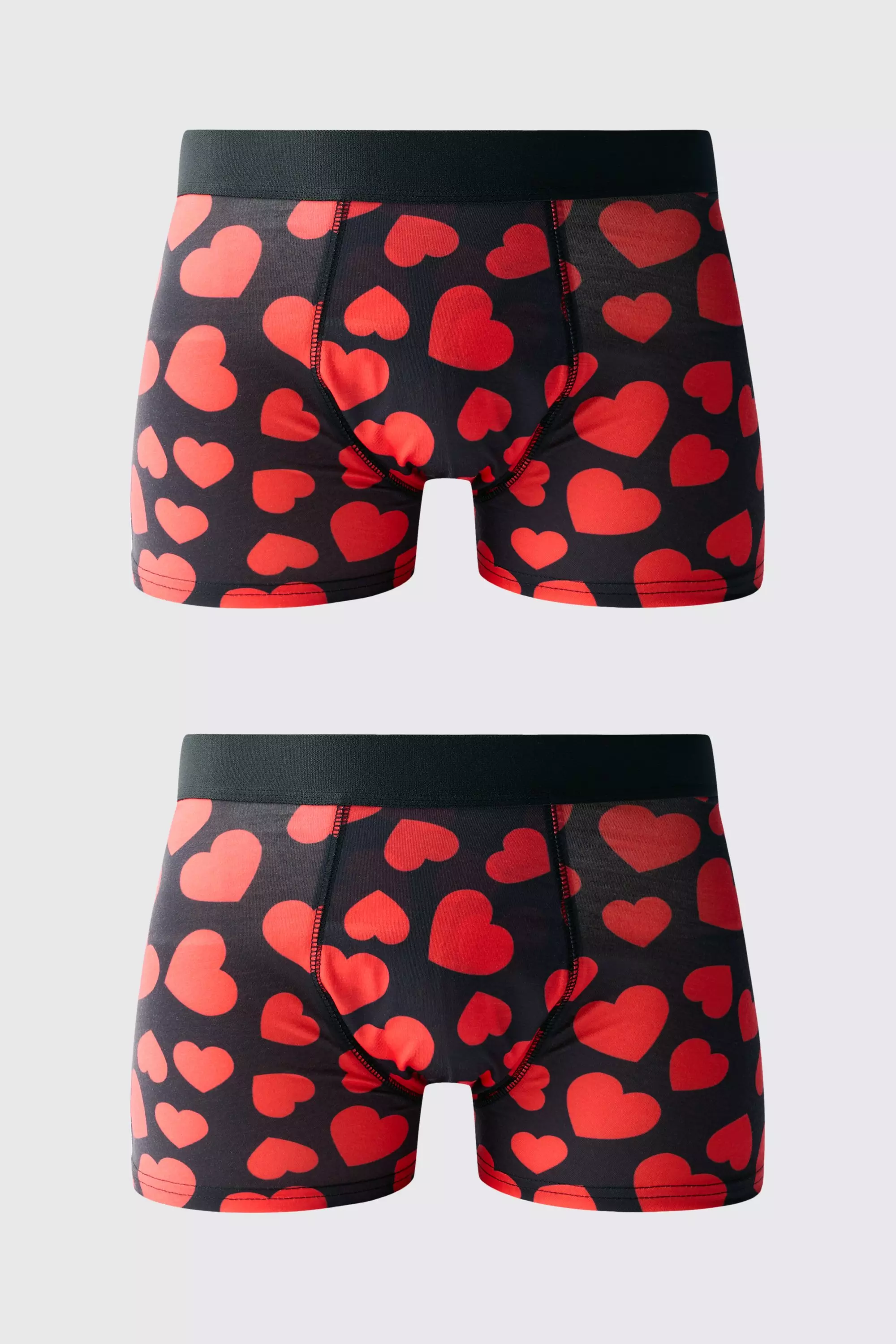 Valentines All Over Heart Boxer Gift Box boohooMAN UK