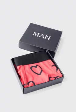 Heart Boxer Gift Set Red