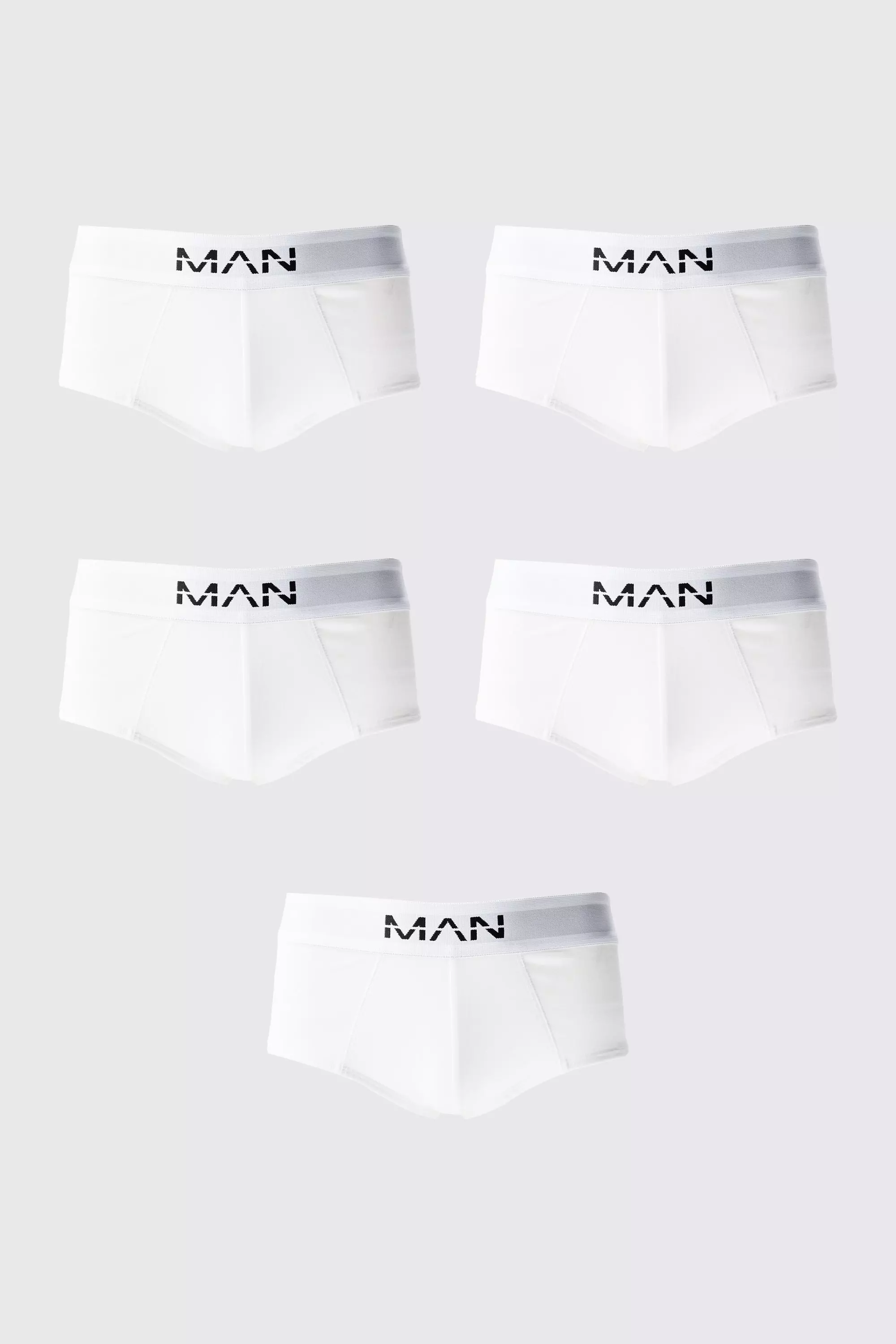 5 Pack Man Dash Briefs White