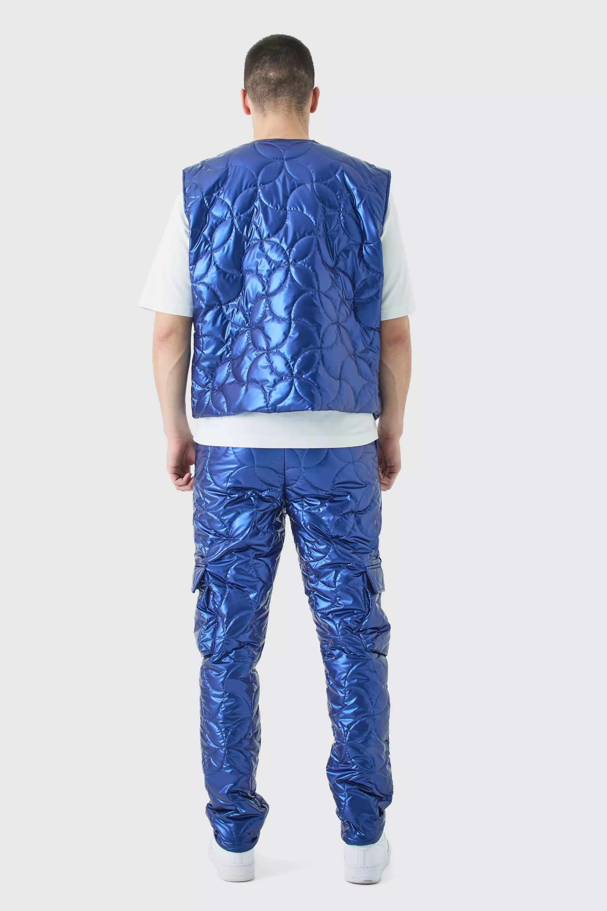 Tall gesteppte Metallic-Weste, Blue alternatives Bild