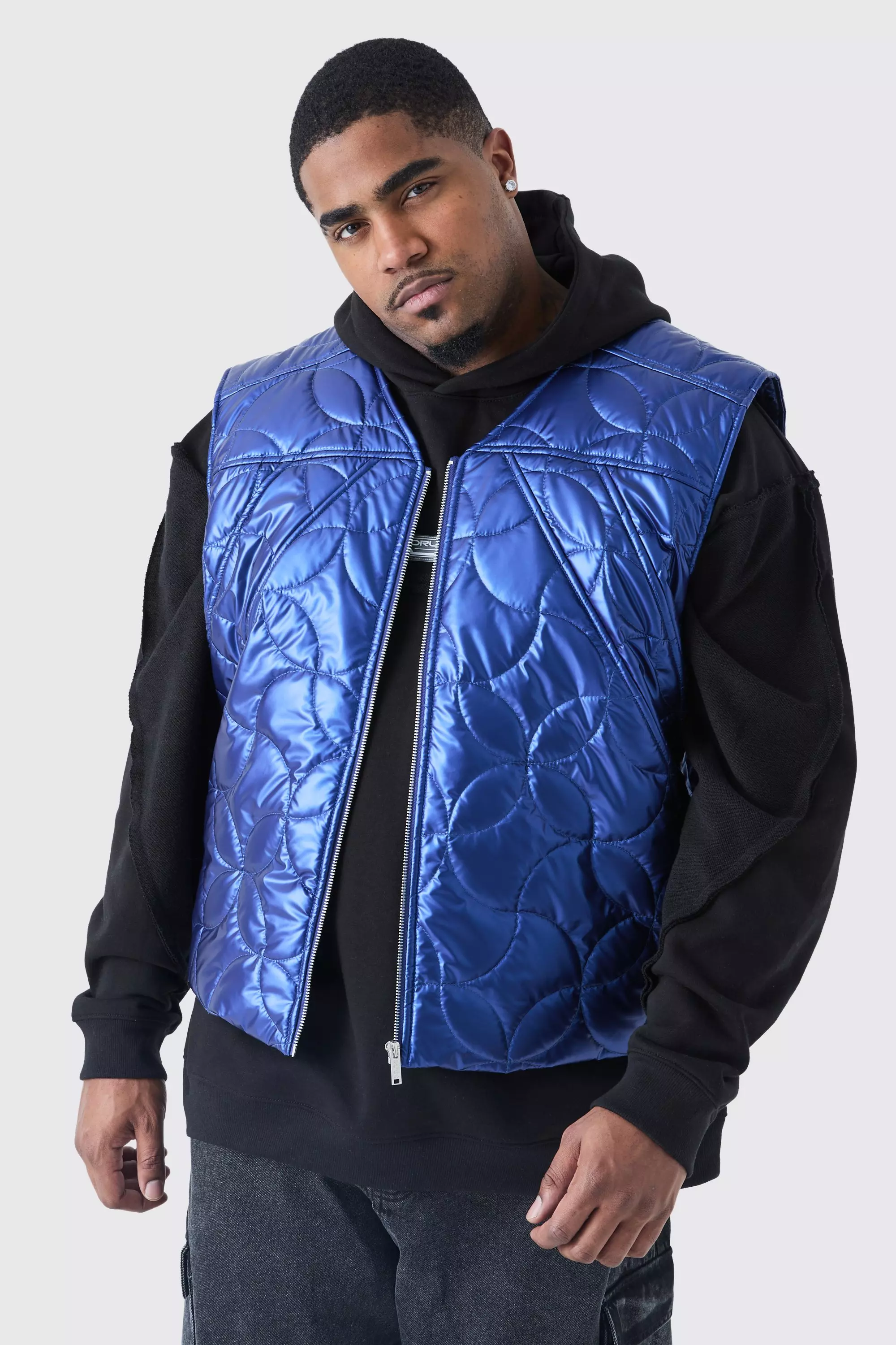 Blue Plus Metallic Quilted Gilet alternative image