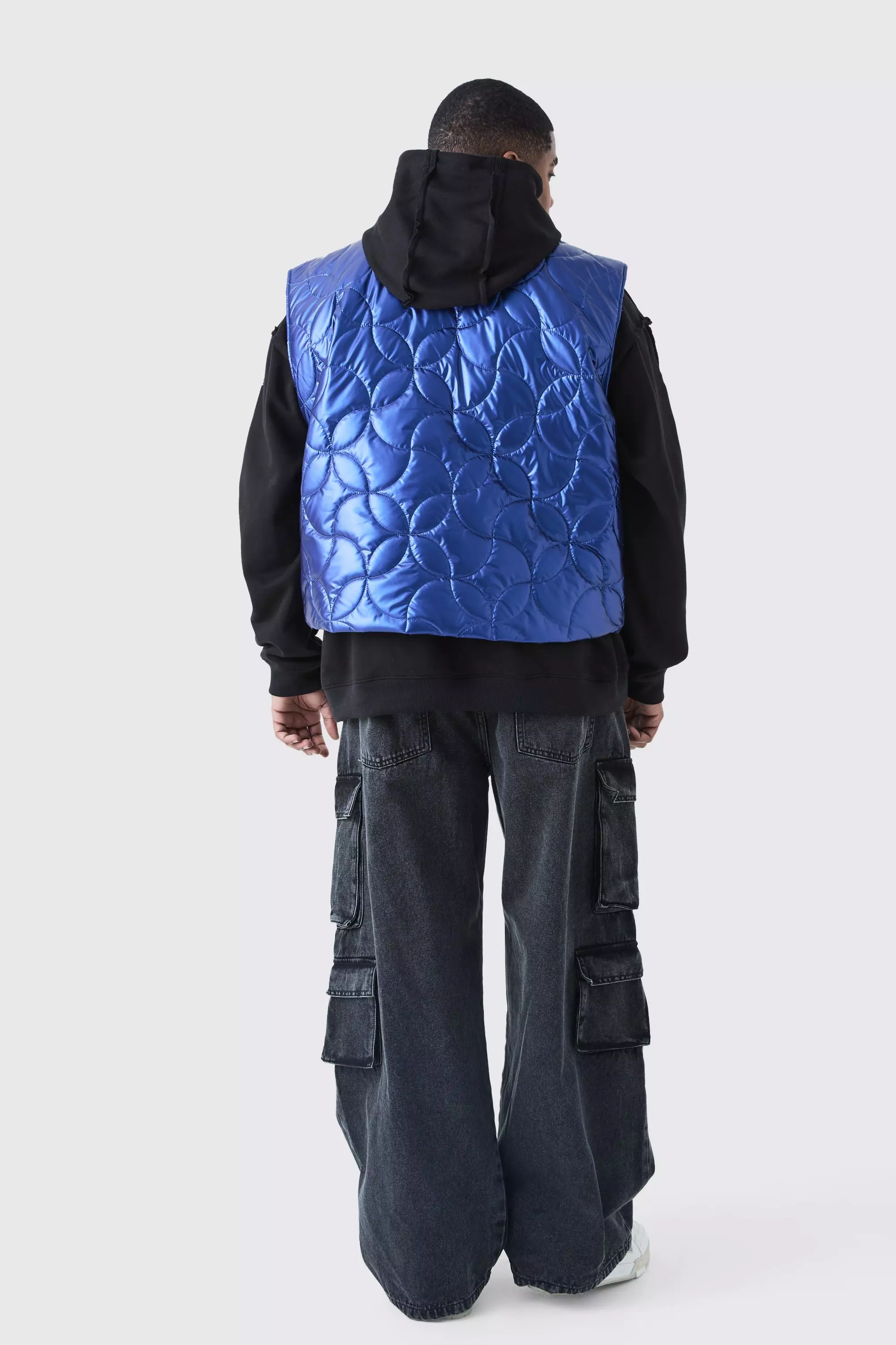 Blue Plus Metallic Quilted Gilet alternative image