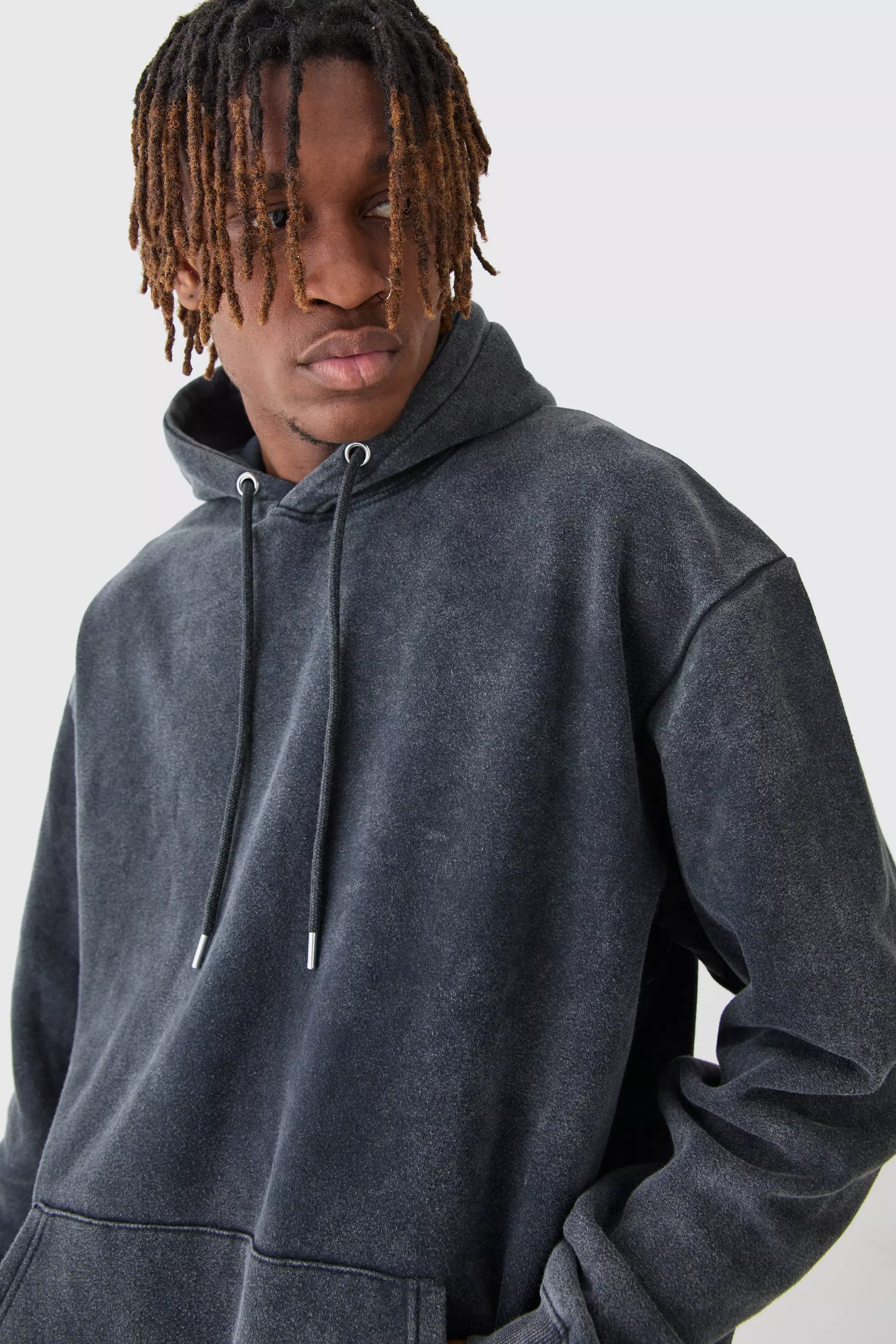 Dark grey oversized hoodie fashion