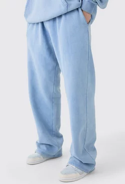 Blue Tall Relaxed Fit Acid Wash Jogger