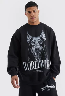 Worldwide Graphic Sweatshirt Black