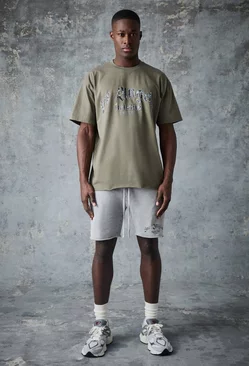 Man Active Los Angeles Lift Club T-shirt Set Khaki