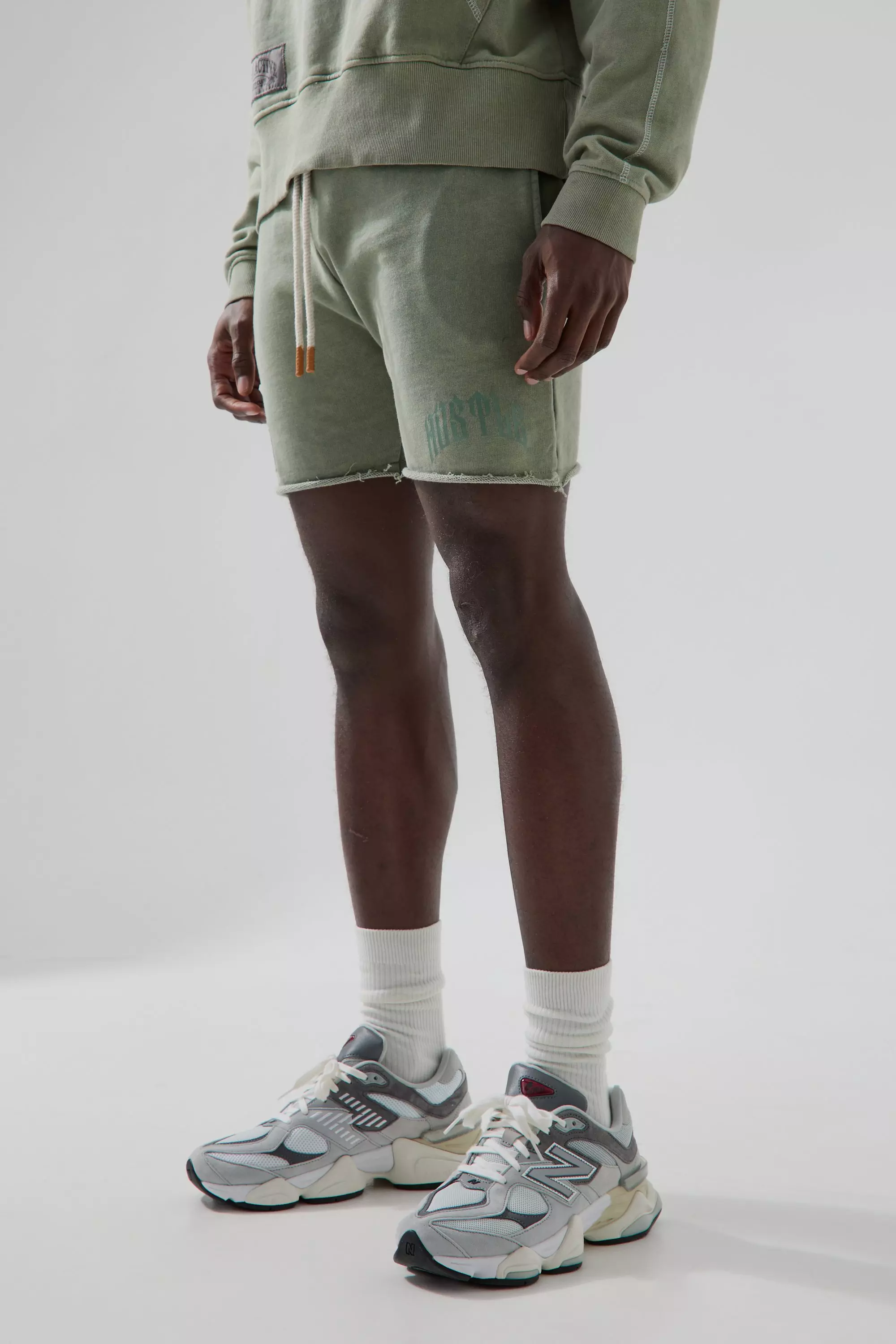 Sage Green Man Active Washed Rest Day Shorts