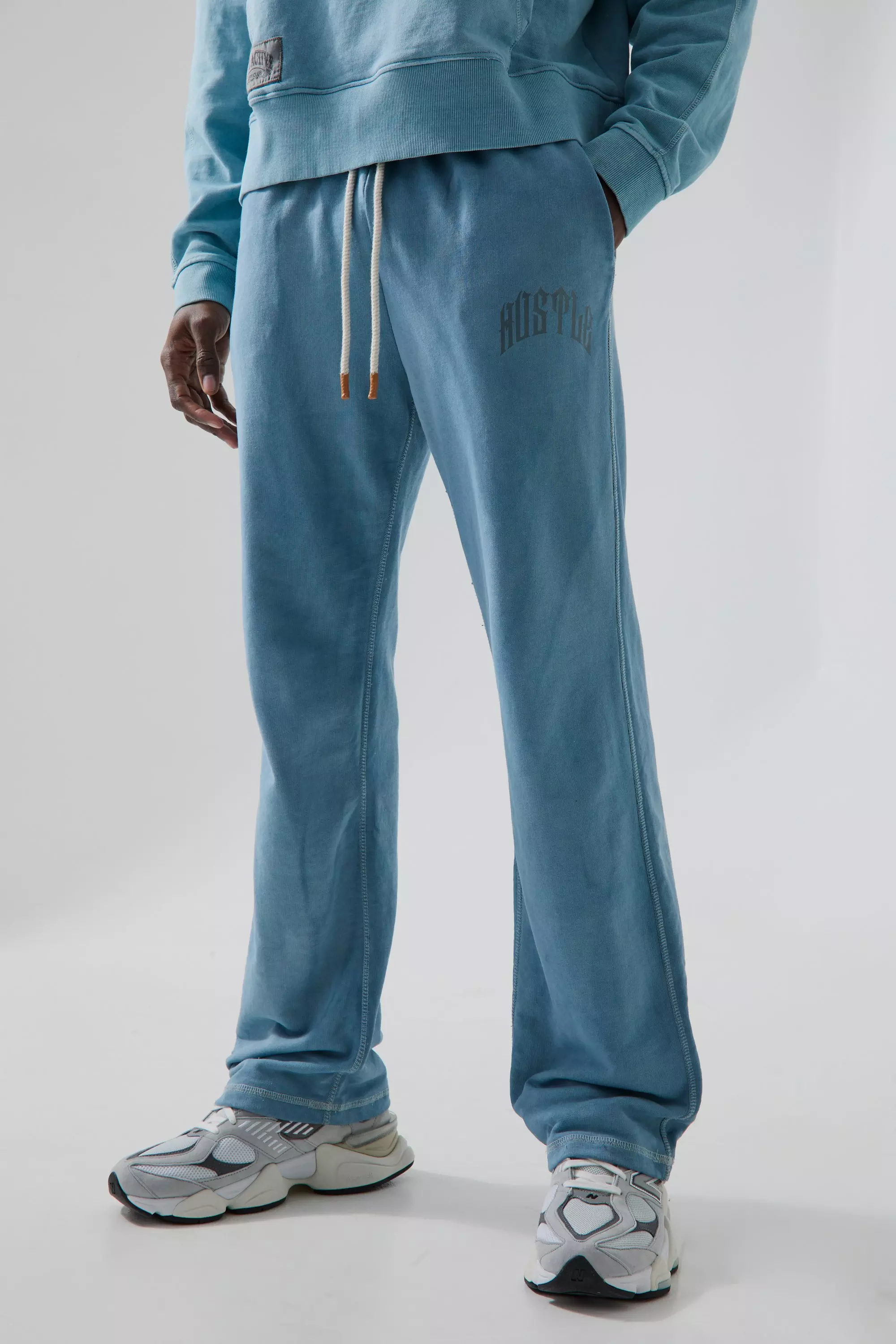 Man Active Relaxed Washed Rest Day Jogger Blue