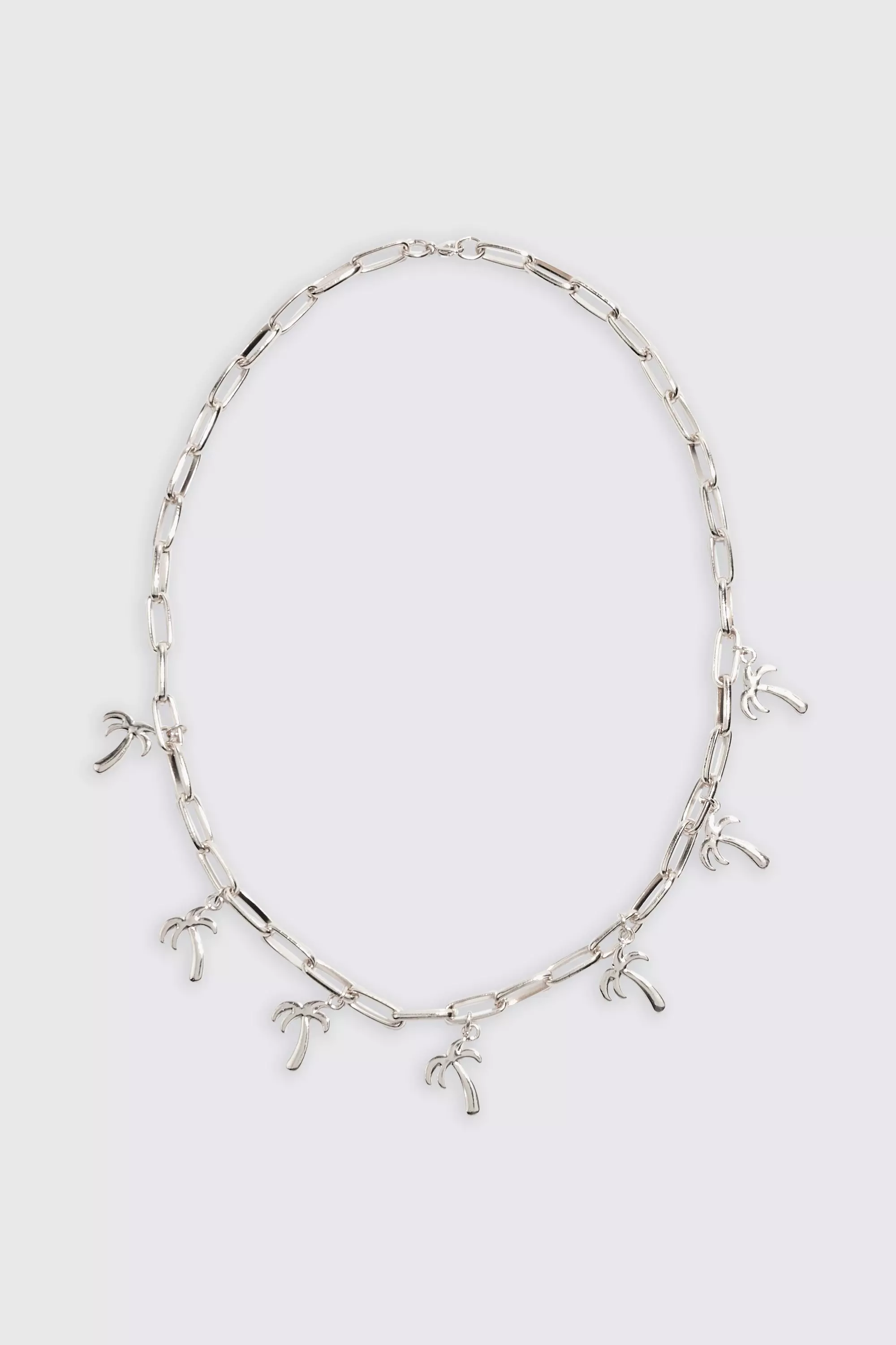 Silver Palm Tree Charm Necklace