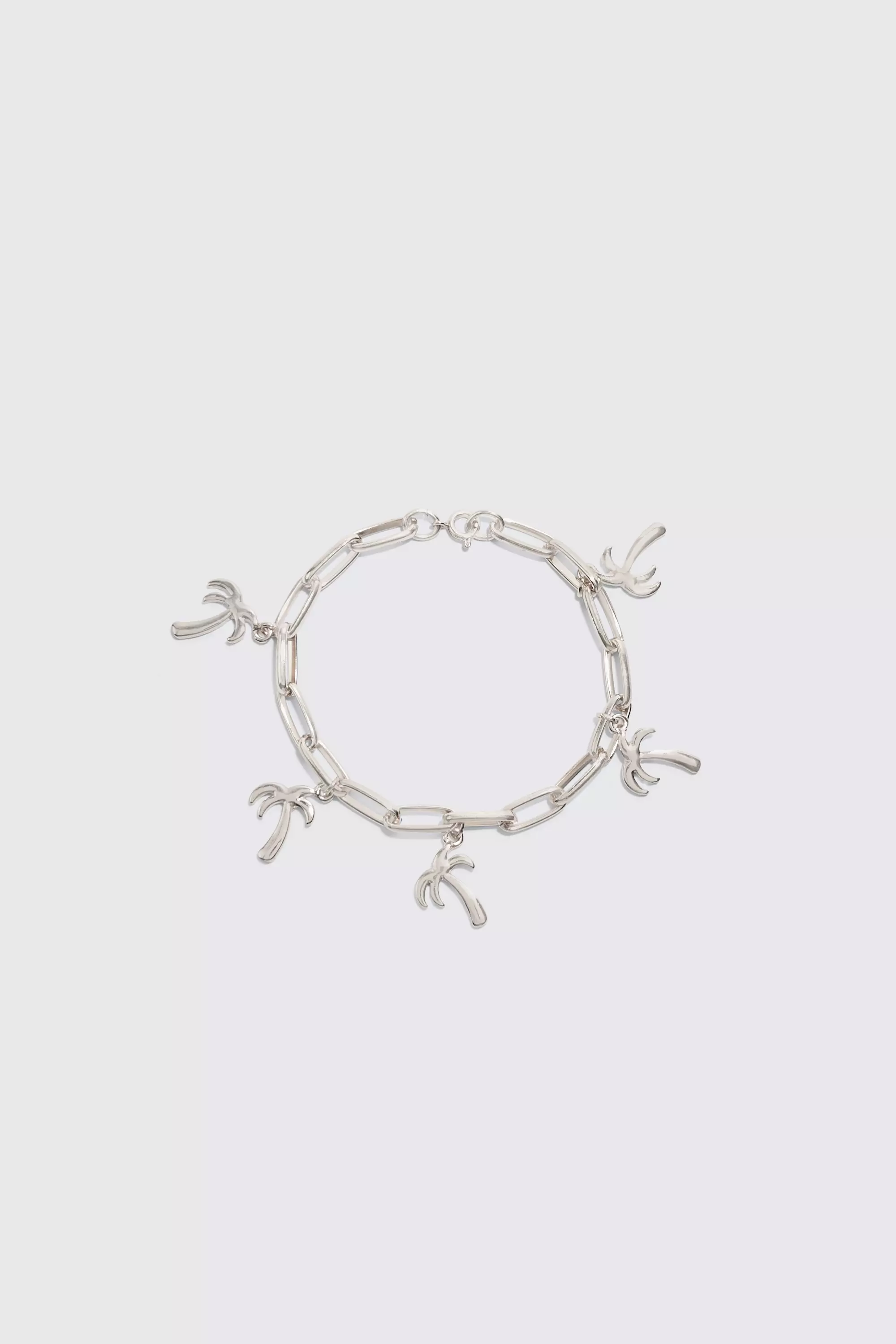 Palm Tree Charm Bracelet Silver