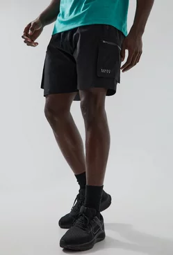 Black Man Active Cargo Shorts