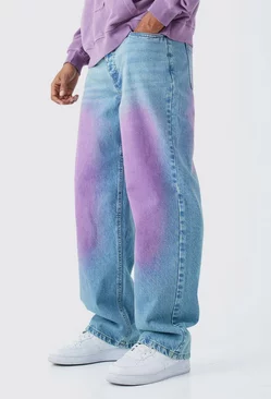Blue Baggy Rigid Pink Tint Jeans In Antique Blue
