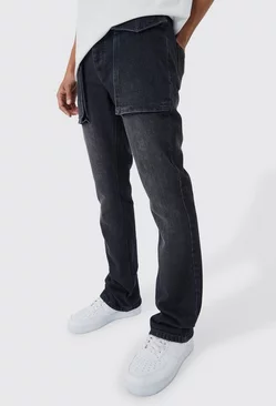Slim Rigid 3d Pocket Jeans In Charcoal Charcoal