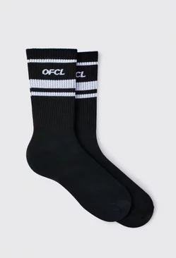 Ofcl Sports Stripe Socks Black