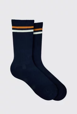 Sports Stripe Socks Navy