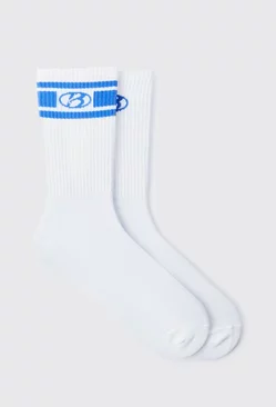 2 Pack B Sports Stripe Socks White