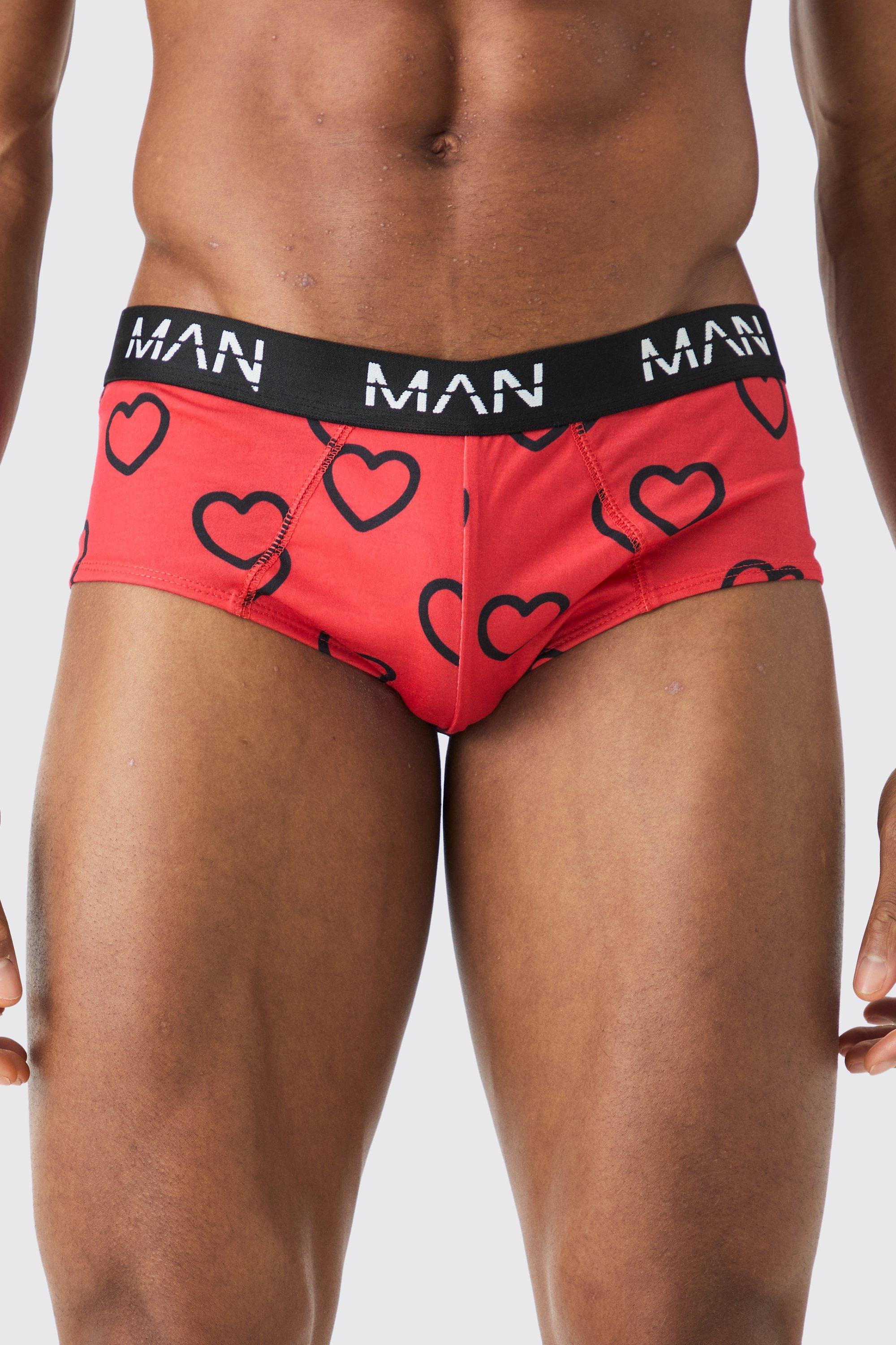 Man Valentines Heart Briefs