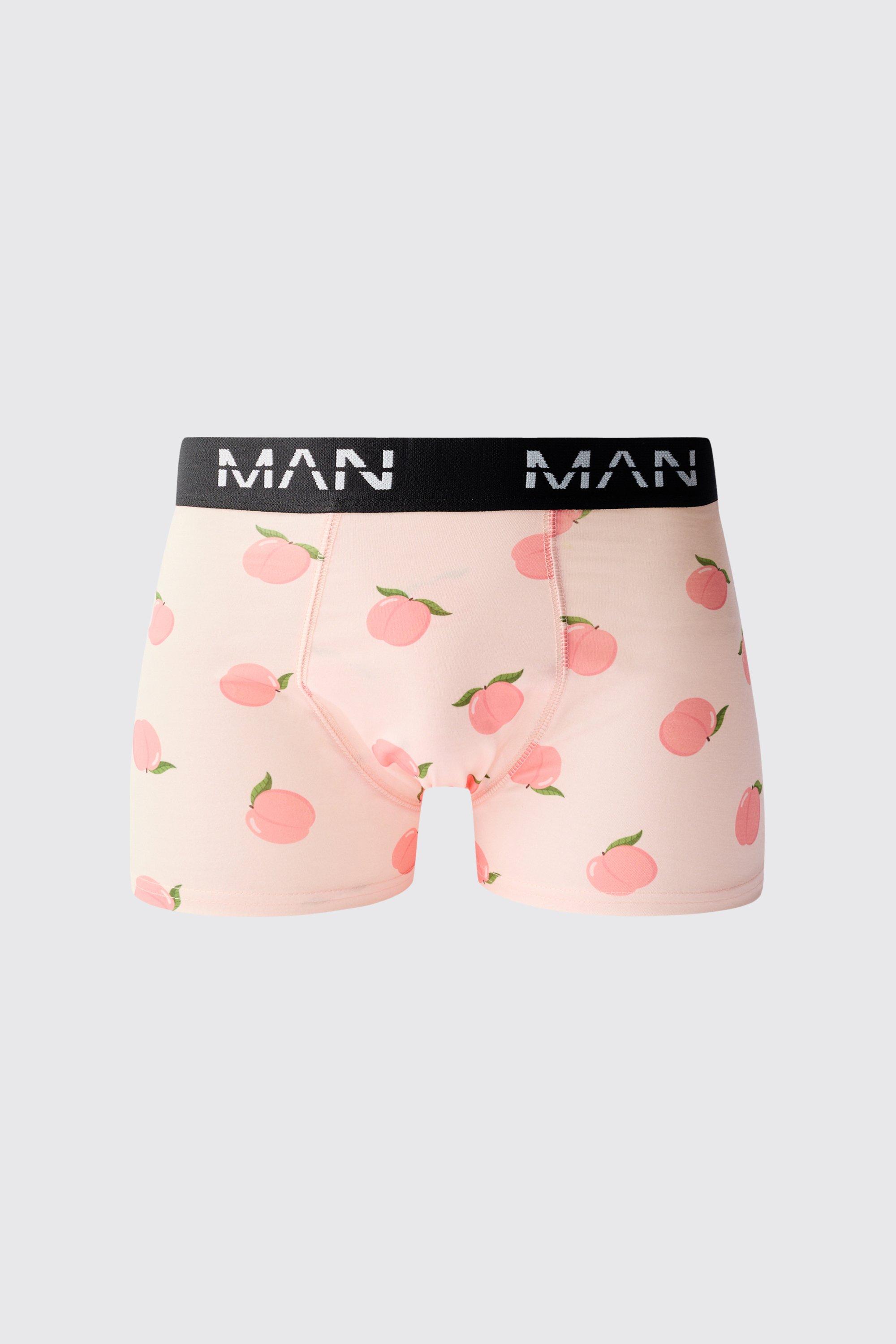 Man Peach Printed Boxers