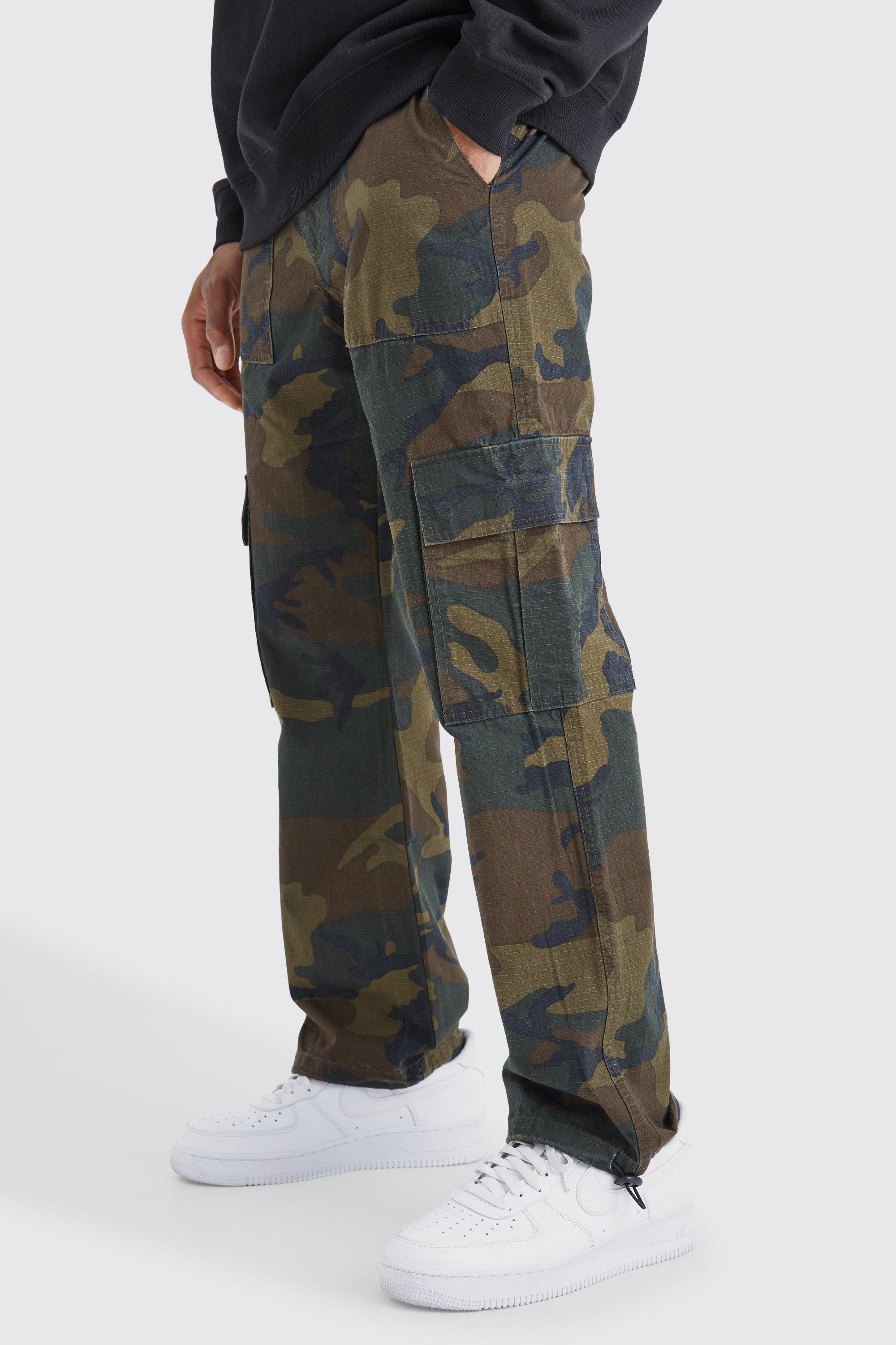 Straight Leg Pixel Camo Cargo Pocket Trouser