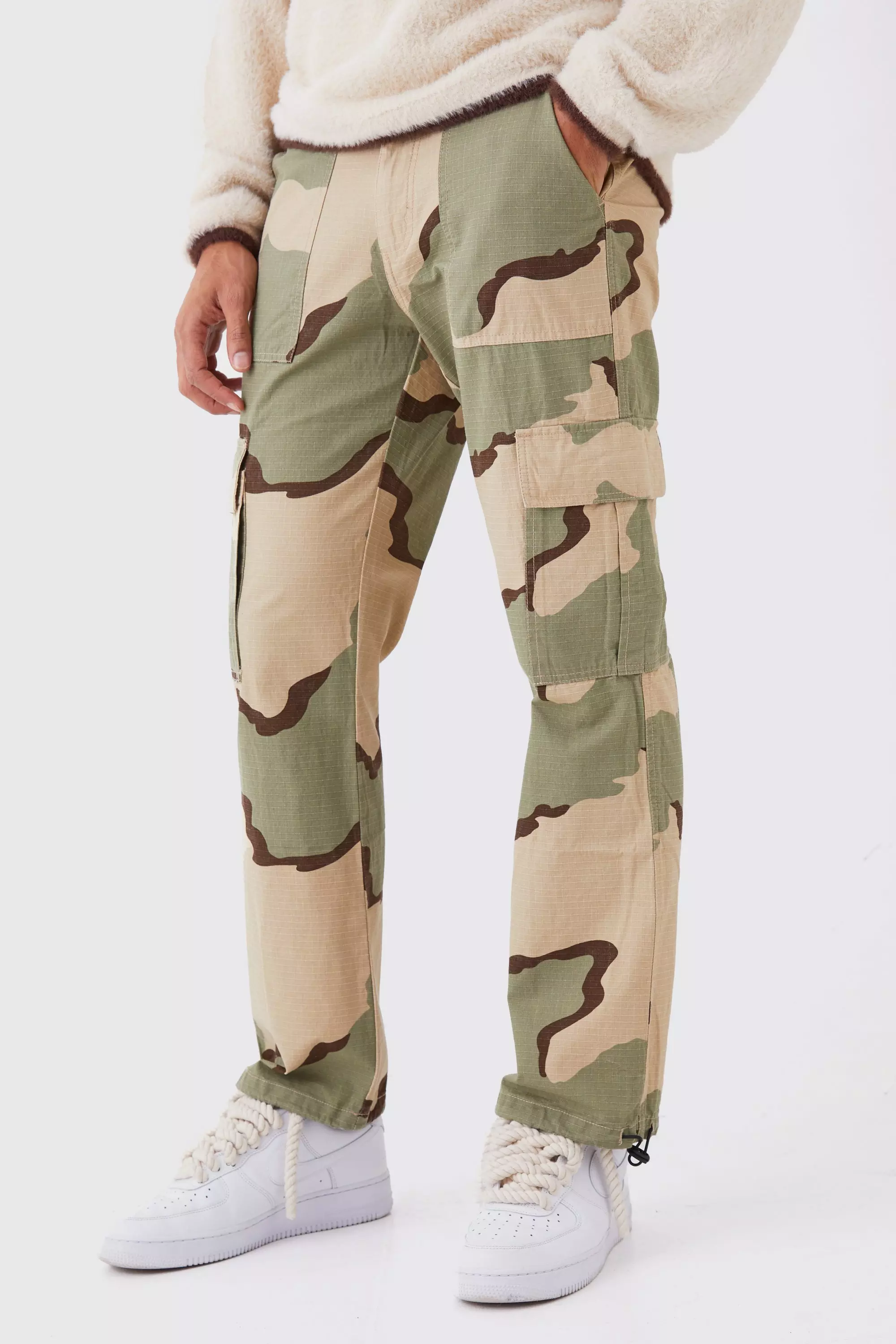 Stone Camo Broek Met Rechte Pijpen alternatieve afbeelding