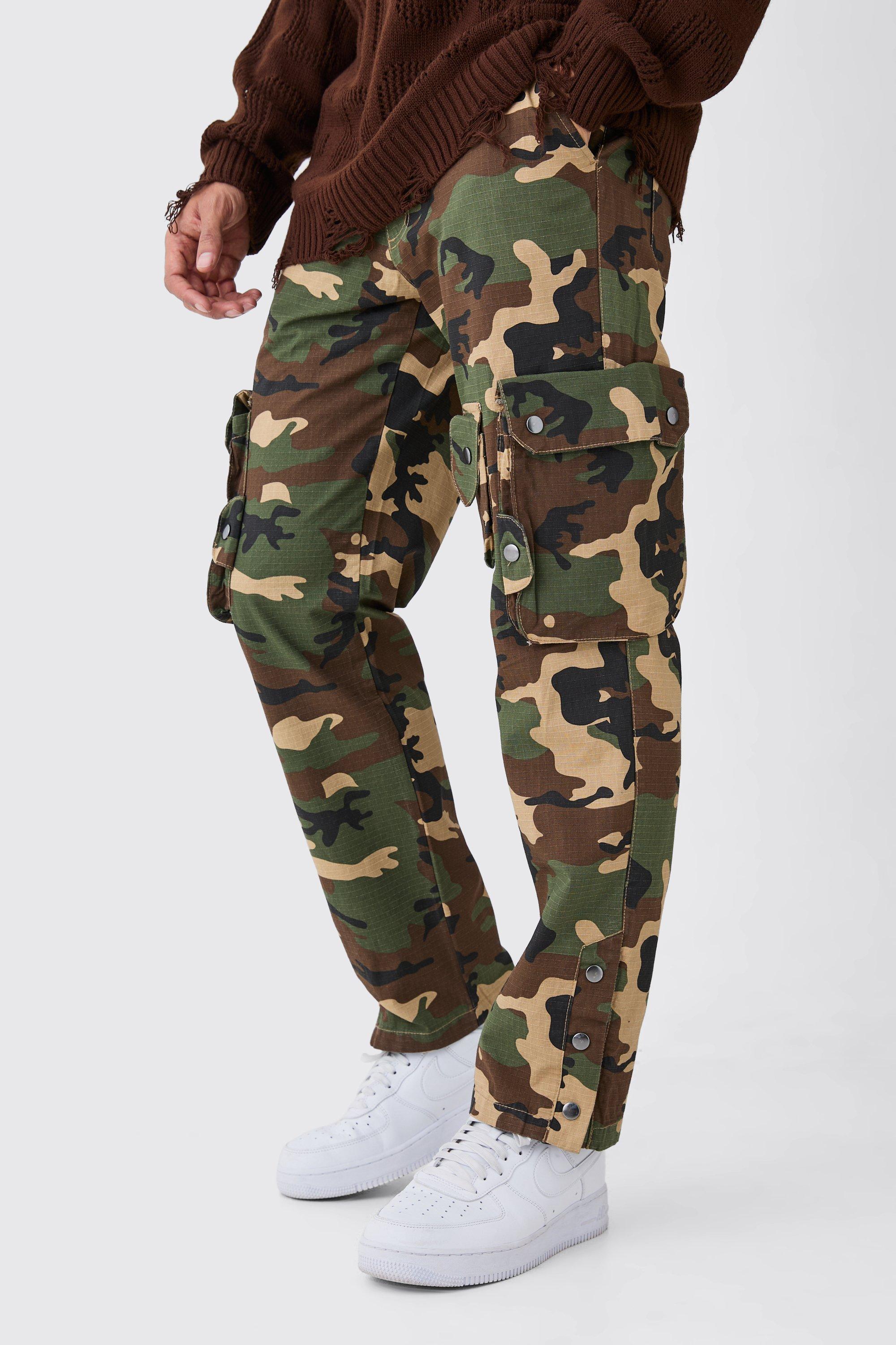 Camo Straight-Leg Cargo Pants