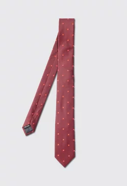 Burgundy Red Patterned Slim Tie
