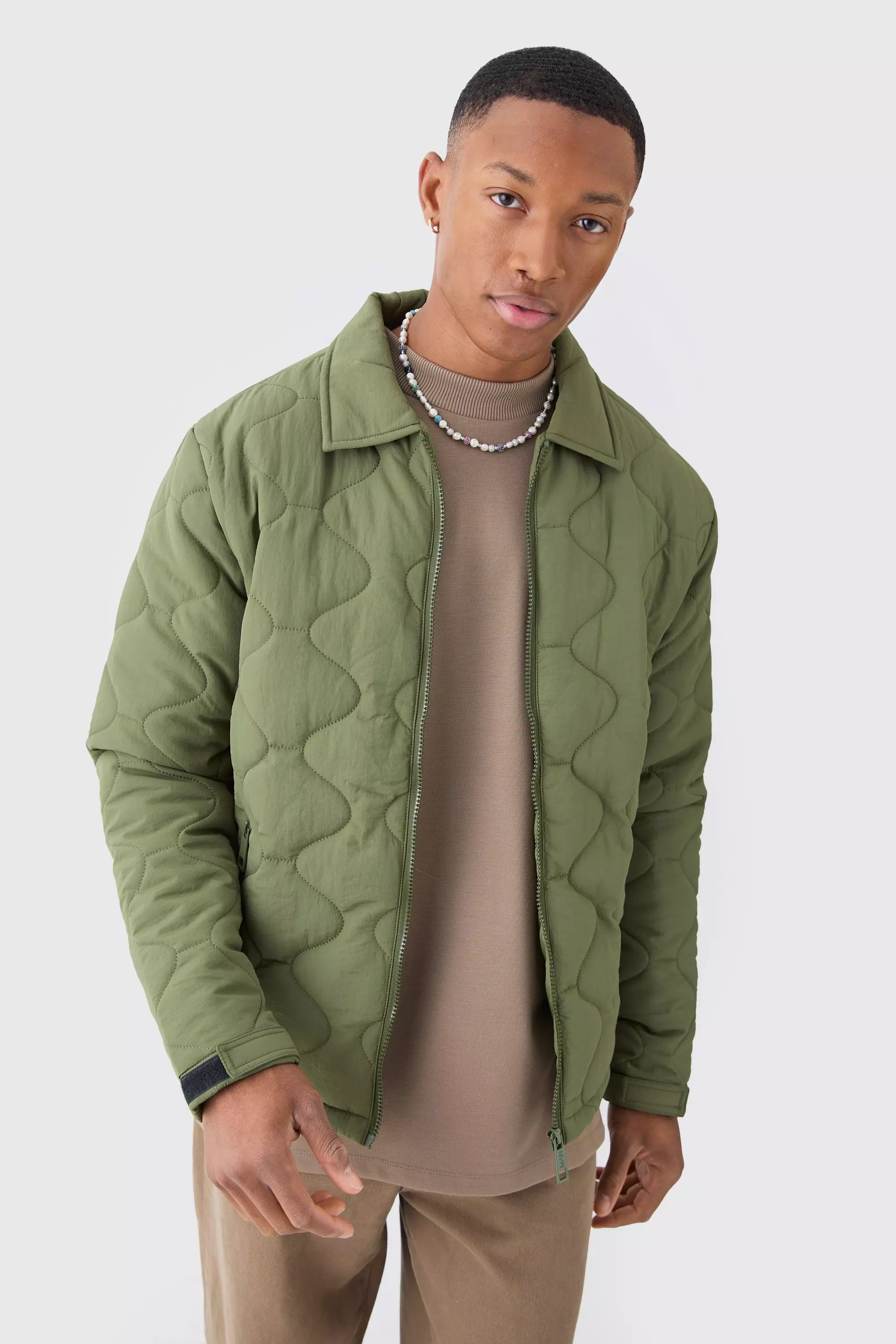 Veste courte matelassée, Khaki autre image