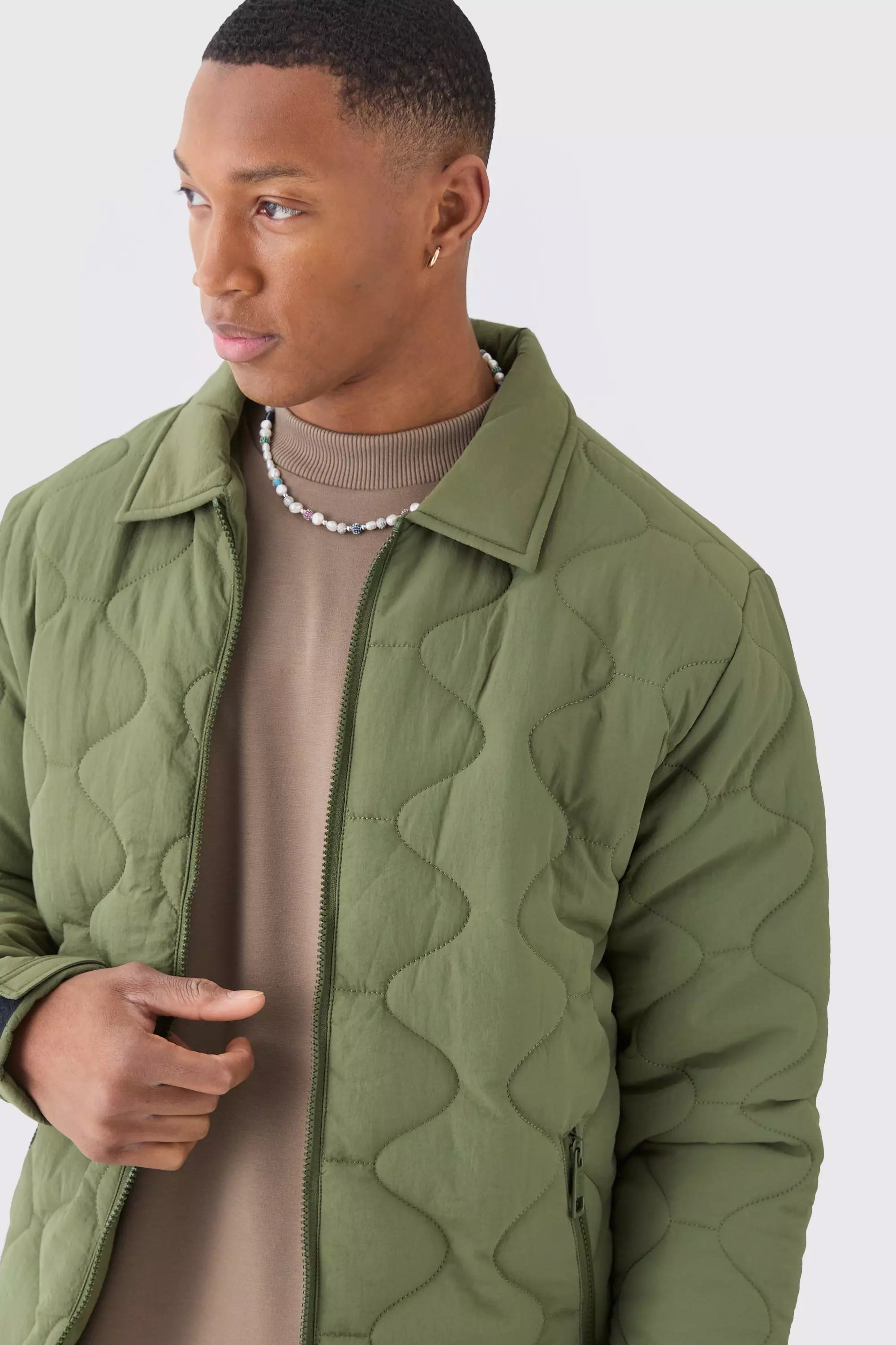 Veste courte matelassée, Khaki autre image