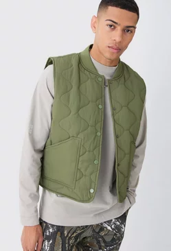 Khaki Onion Quilted Gilet