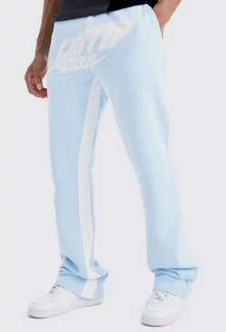 Limited Edition Stacked Gusset Joggers Light blue