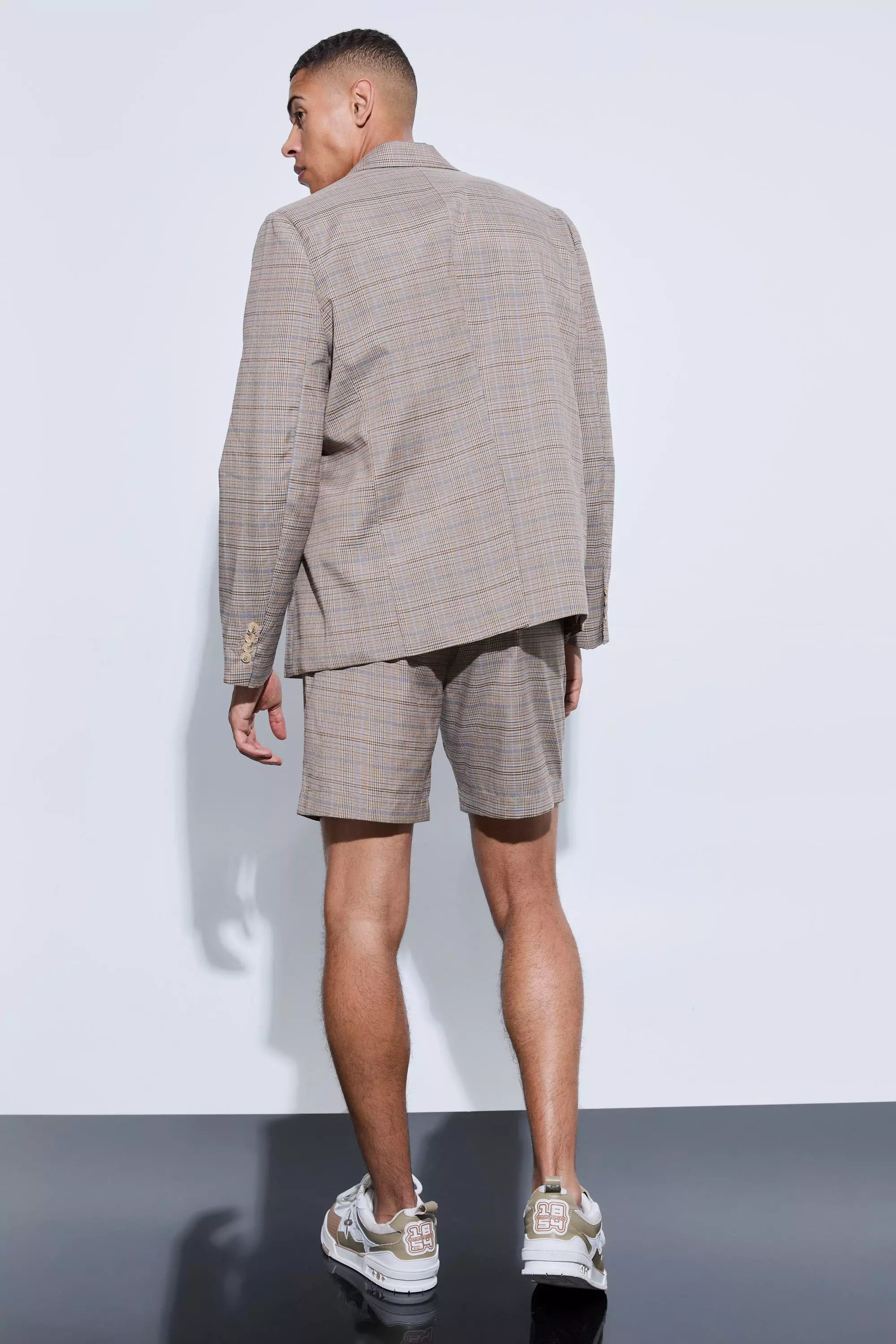 Kastiger karierter Oversize Blazer, Brown alternatives Bild