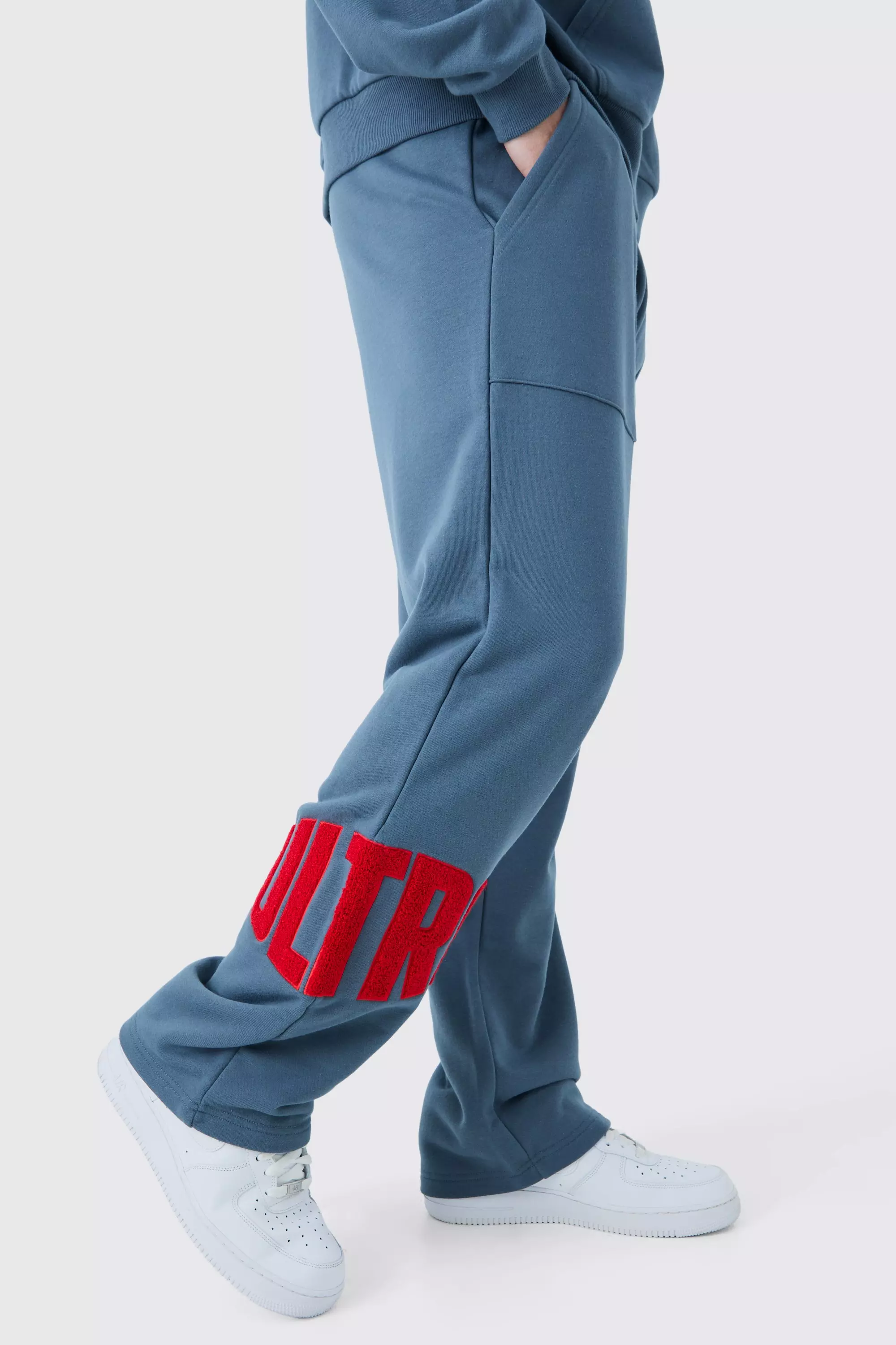 Straight Leg Popper Hem Scuba Sweatpants