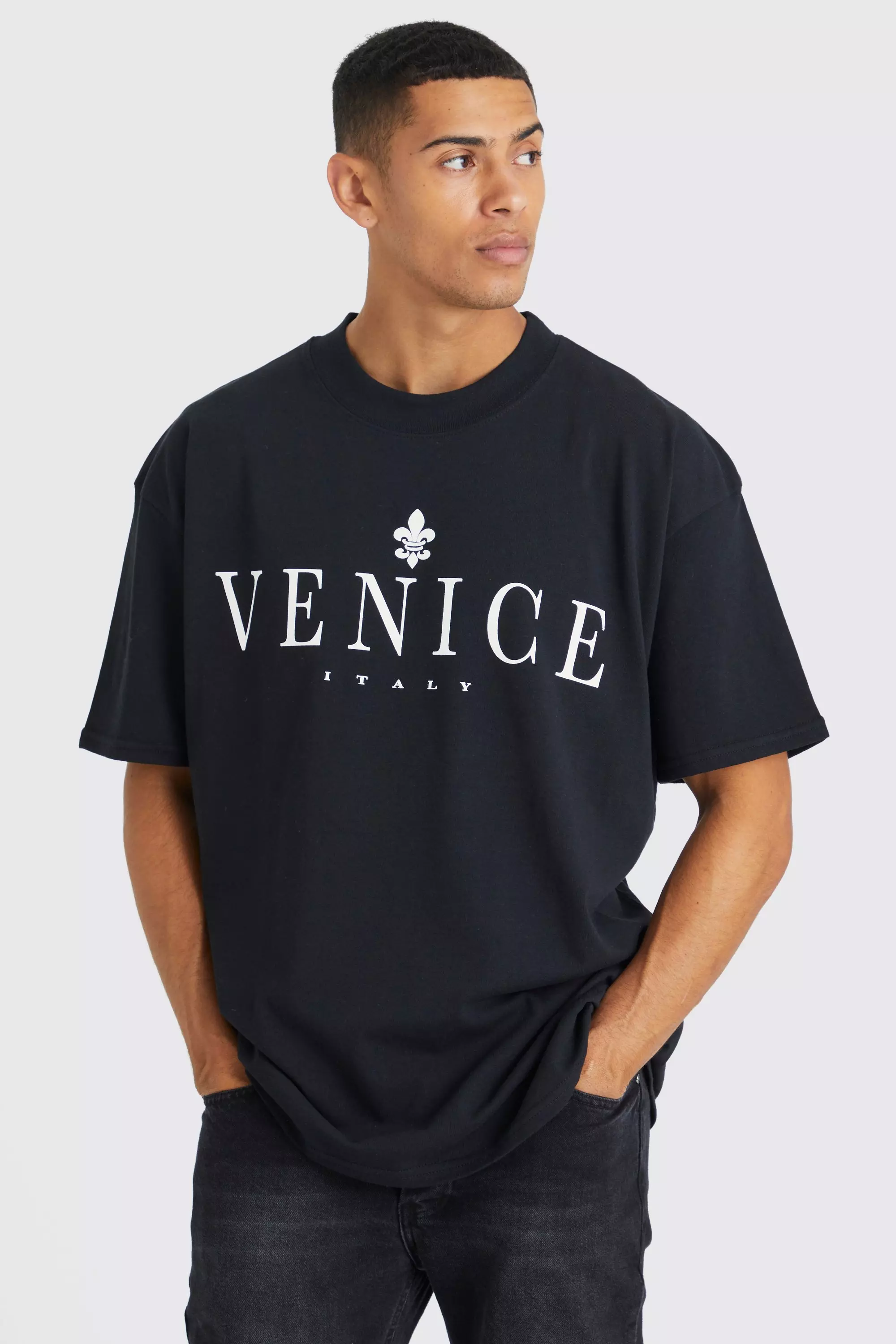 T-shirt oversize à imprimé Venise, Black autre image