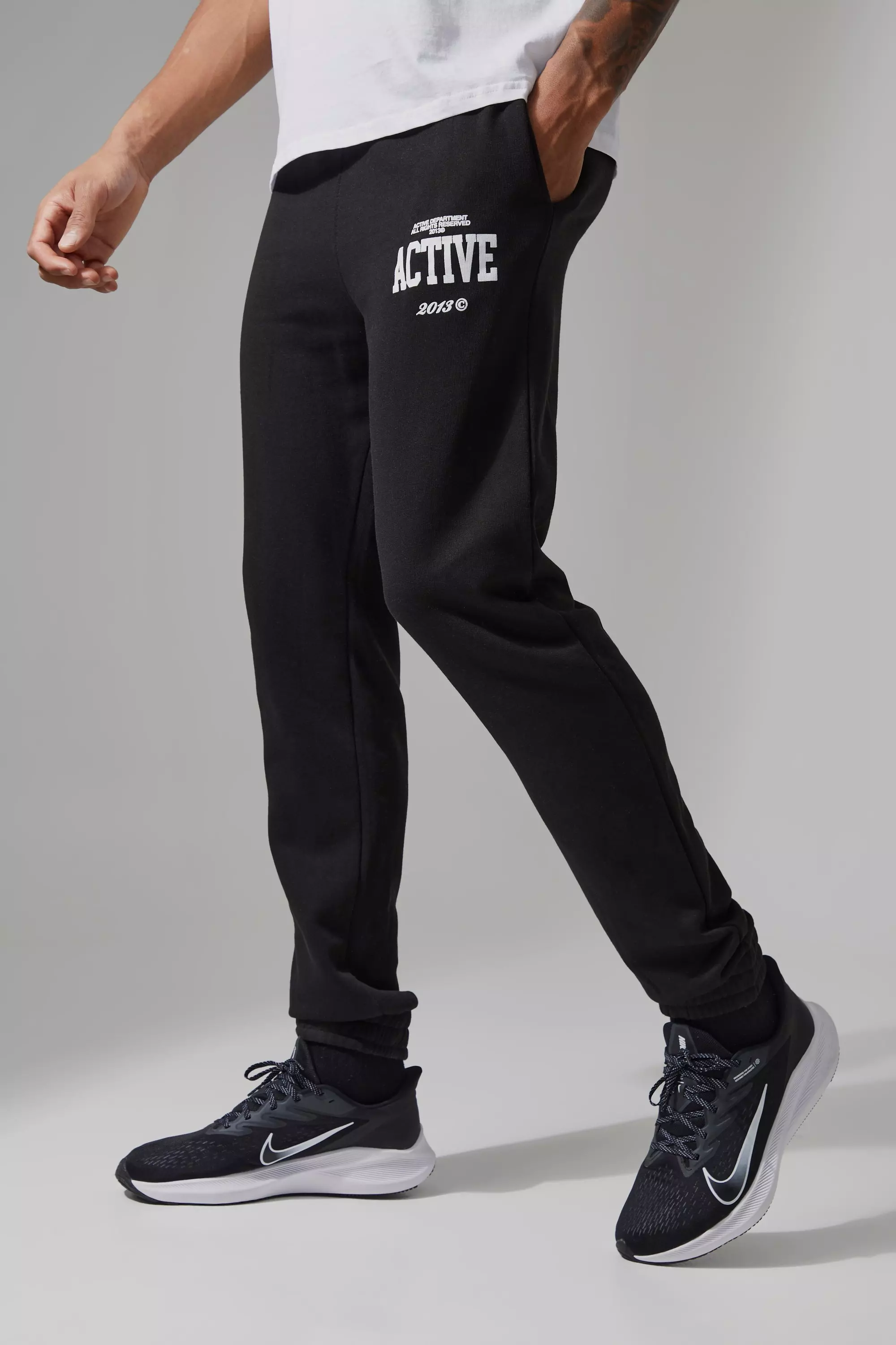 Tall Man Active Varsity Print Sweatpants Black