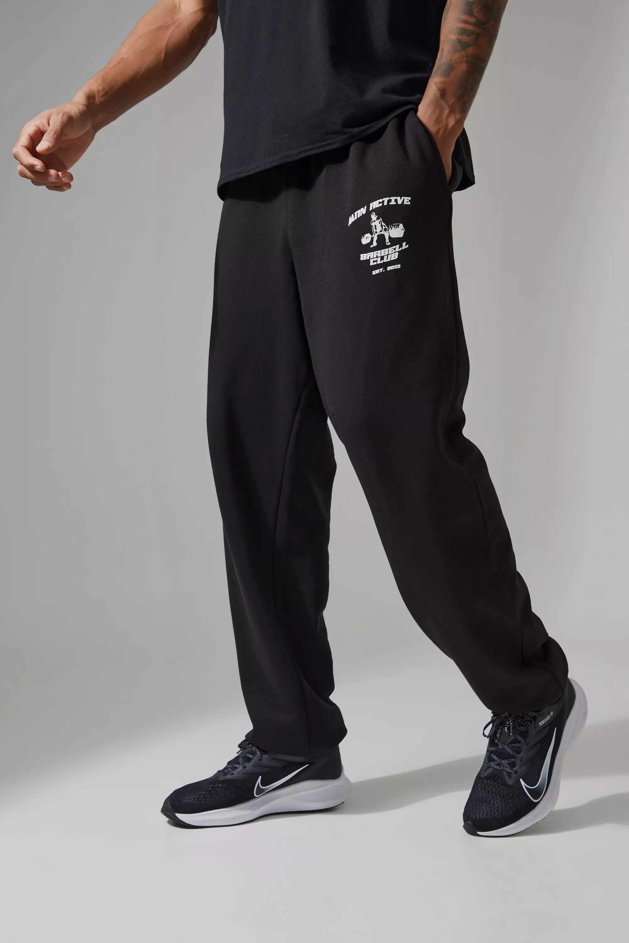 Tall Man Active Oversized Barbell Club Sweatpants Black