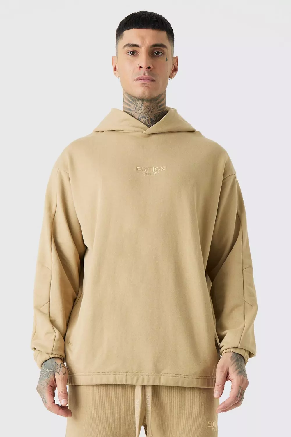 Tall EDITION Oversized Heavyweight Hoodie Taupe