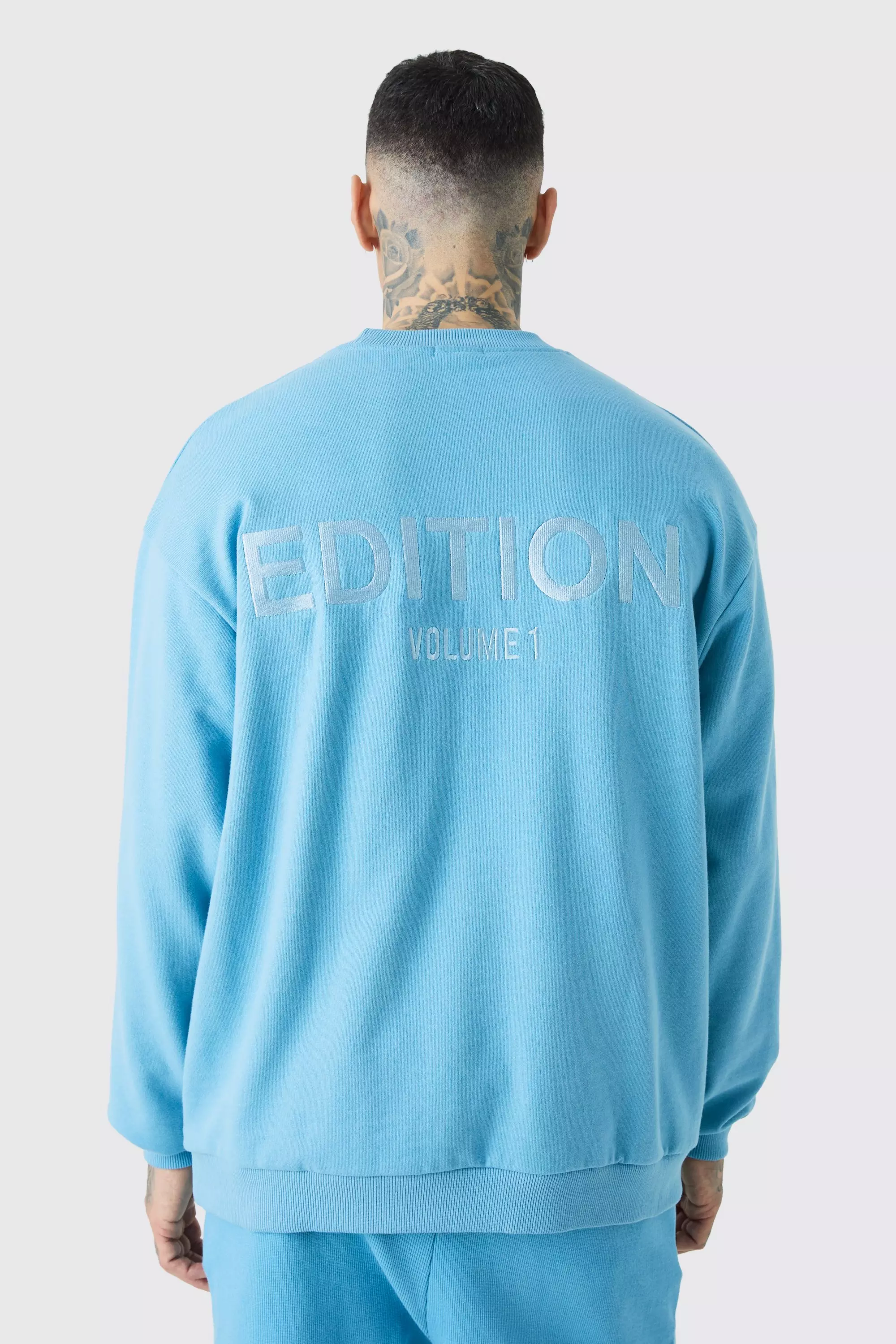 Tall EDITION Oversized Extended Neck Heavyweight Sweatshirt Blue