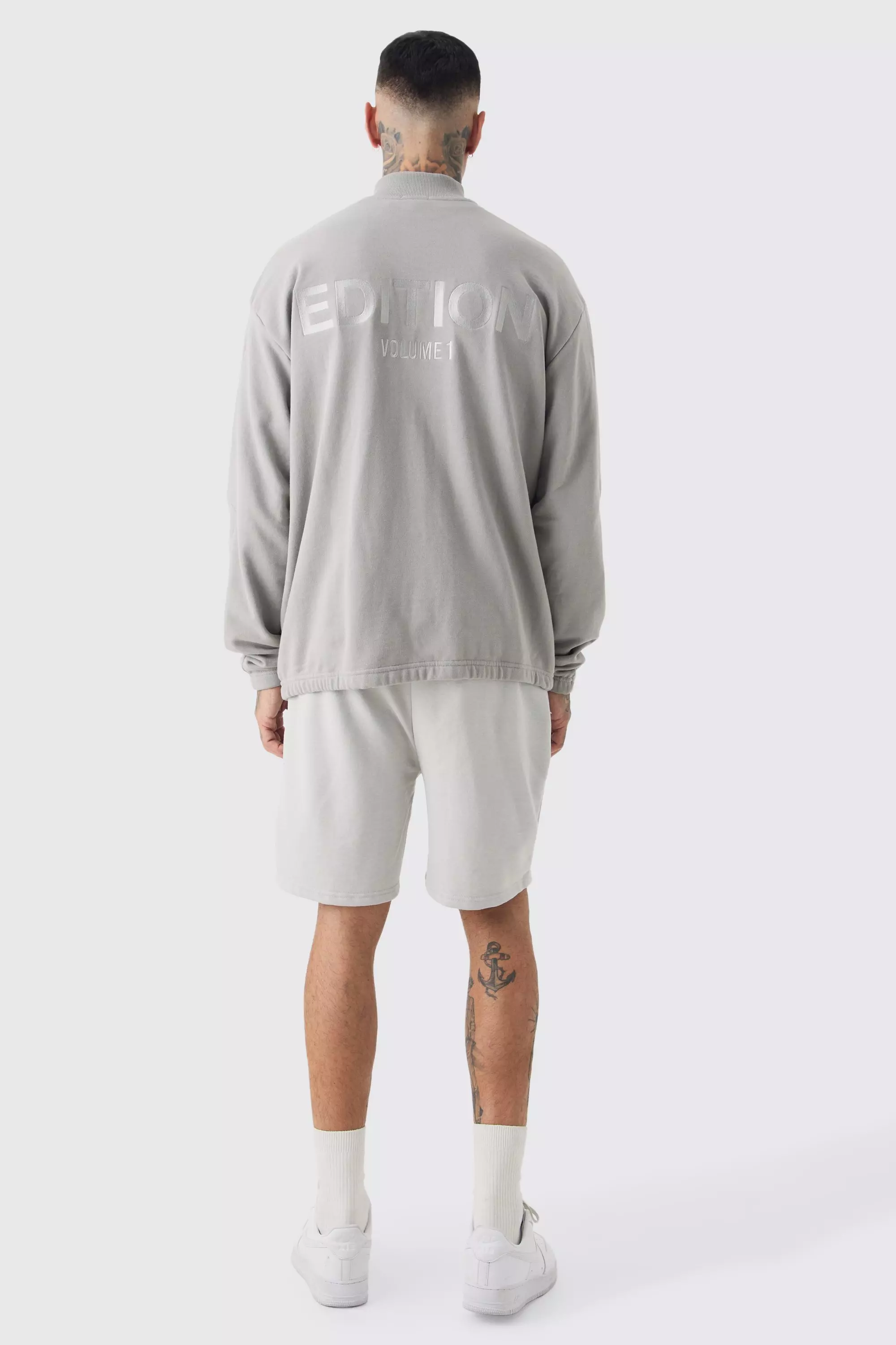 Grey Tall Oversized Dikke Harrington Jas alternatieve afbeelding