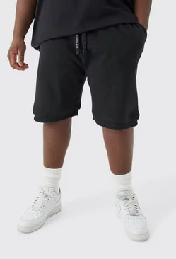 Black Plus Relaxed Heavyweight Ribbed Shorts