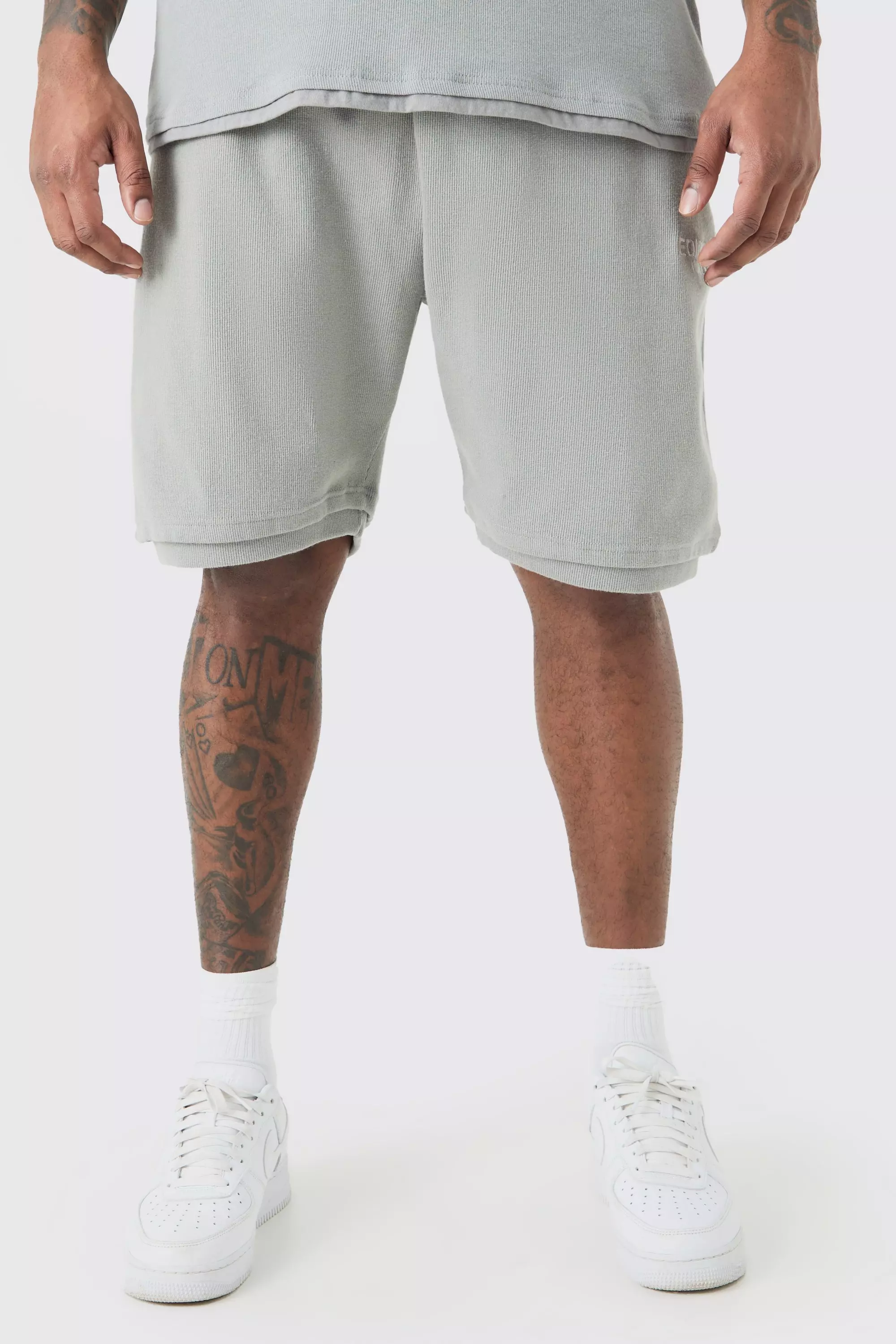 Plus EDITION Relaxed Heavyweight Ribbed Shorts Grey