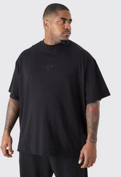 Black Plus Oversized Heavyweight Zip Hem T-shirt